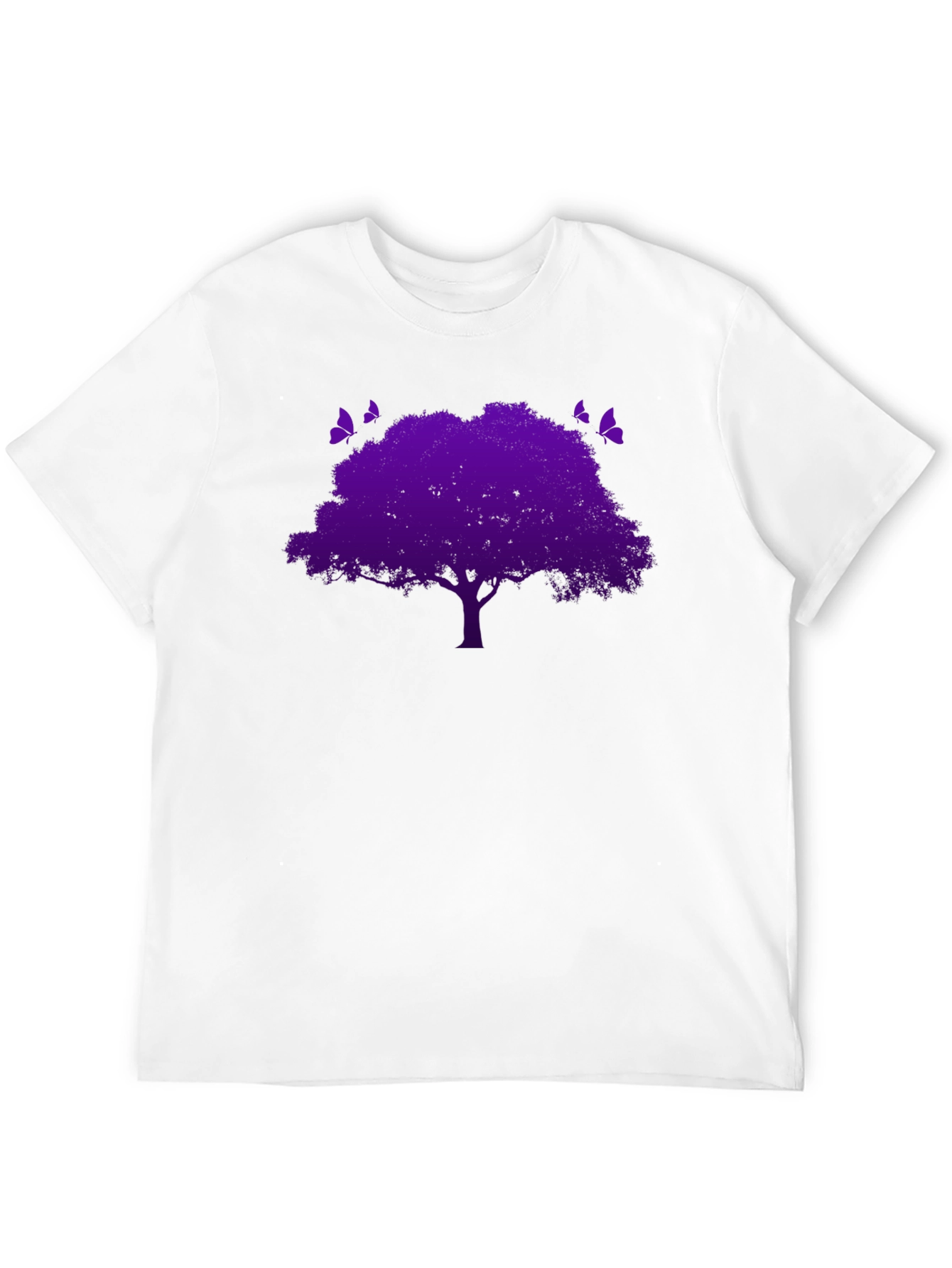 Black Purple Tree Graphic Tee - Nature Inspired Black T-Shirt view 12