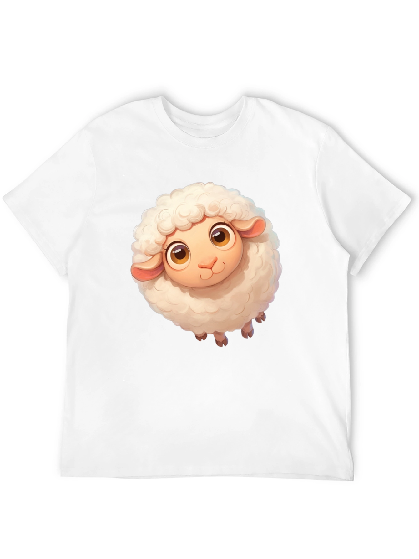 Black Cute Sheep Graphic Tee - Black Cotton Blend view 12