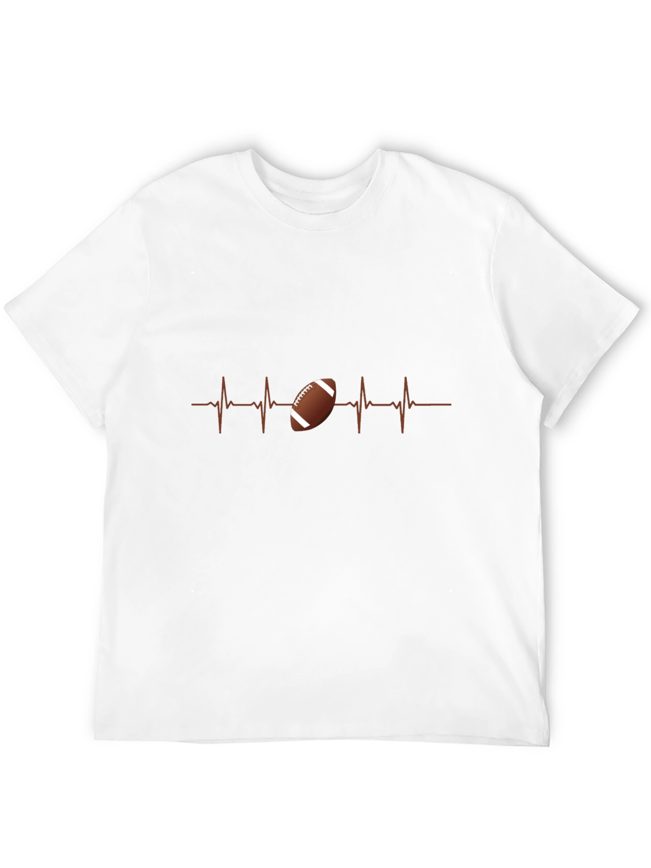 Black Football Heartbeat T-Shirt view 12