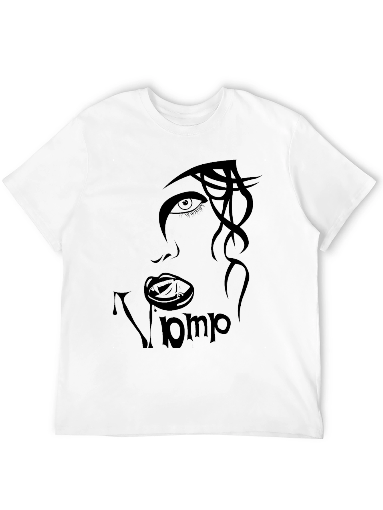 Black Vamp Face Graphic Black T-Shirt view 12