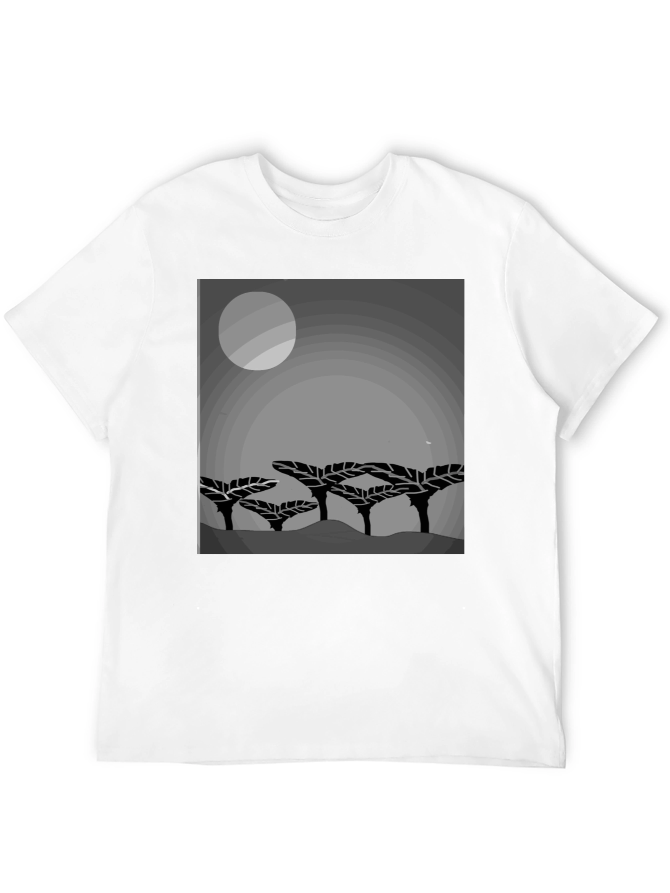 Black Men's Graphic Print Crew Neck T-Shirt view 12