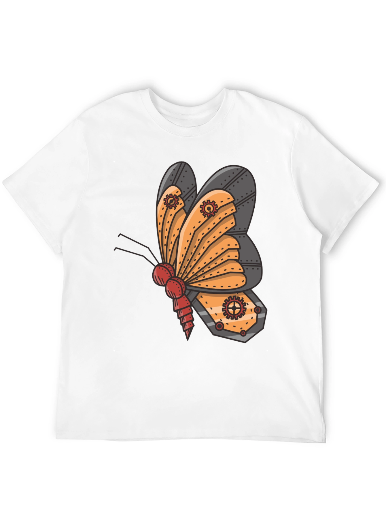 Black Steampunk Butterfly Graphic Tee - Unique Insect Design view 12