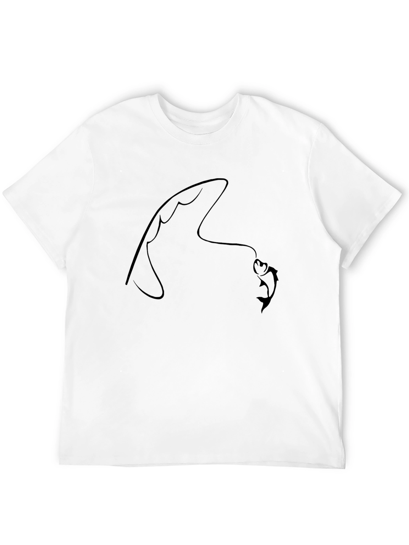 Black Fishing Line Art Black Tee - Angler's Style view 12