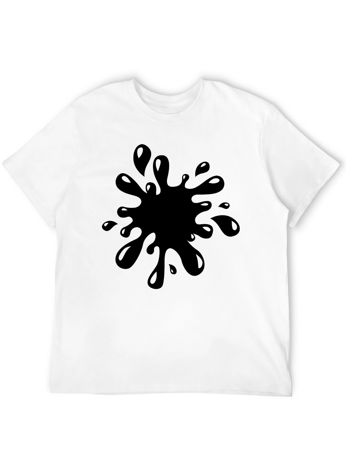 Black Black T-Shirt with Splash Graphic - Casual Wear view 12