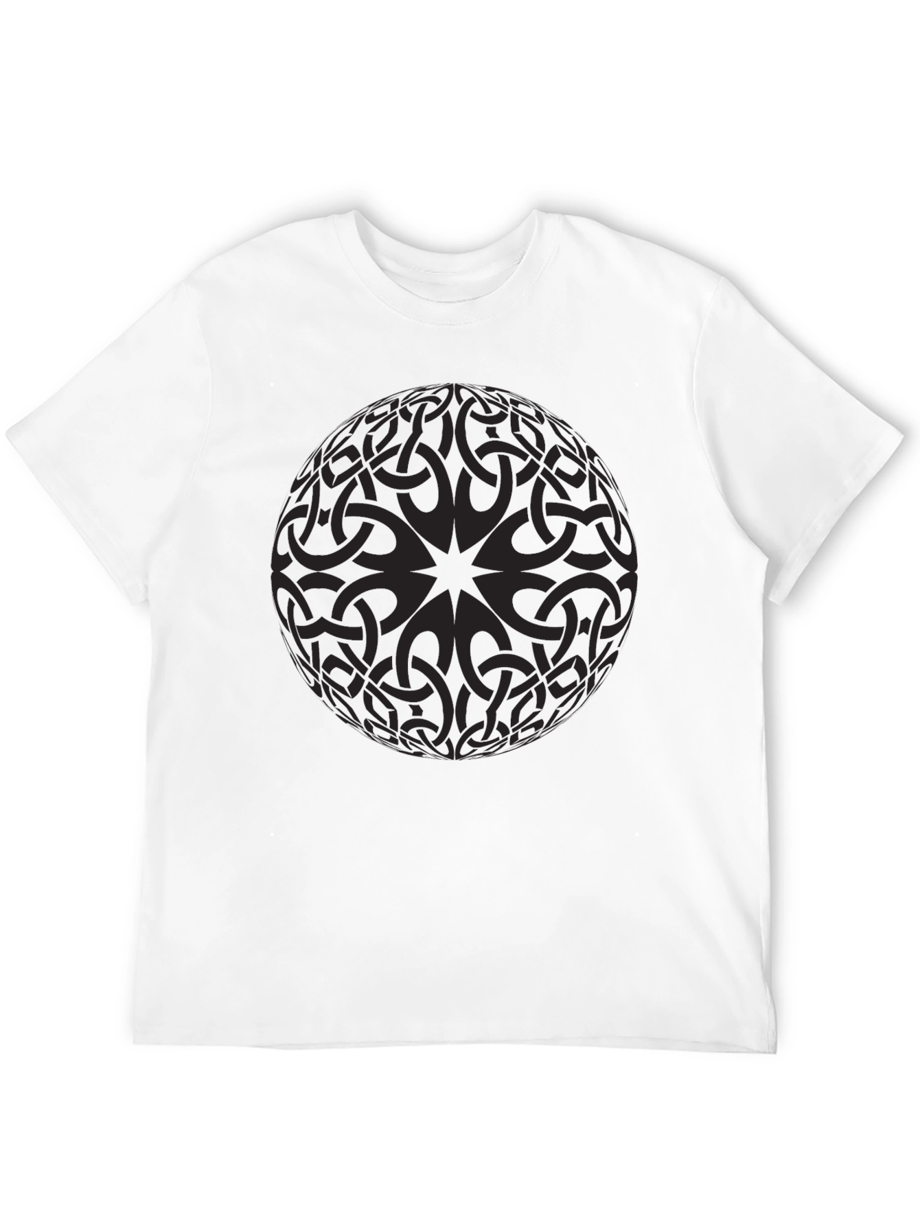 Black Celtic Knot Sphere Graphic Tee - Mens Black T-Shirt view 12