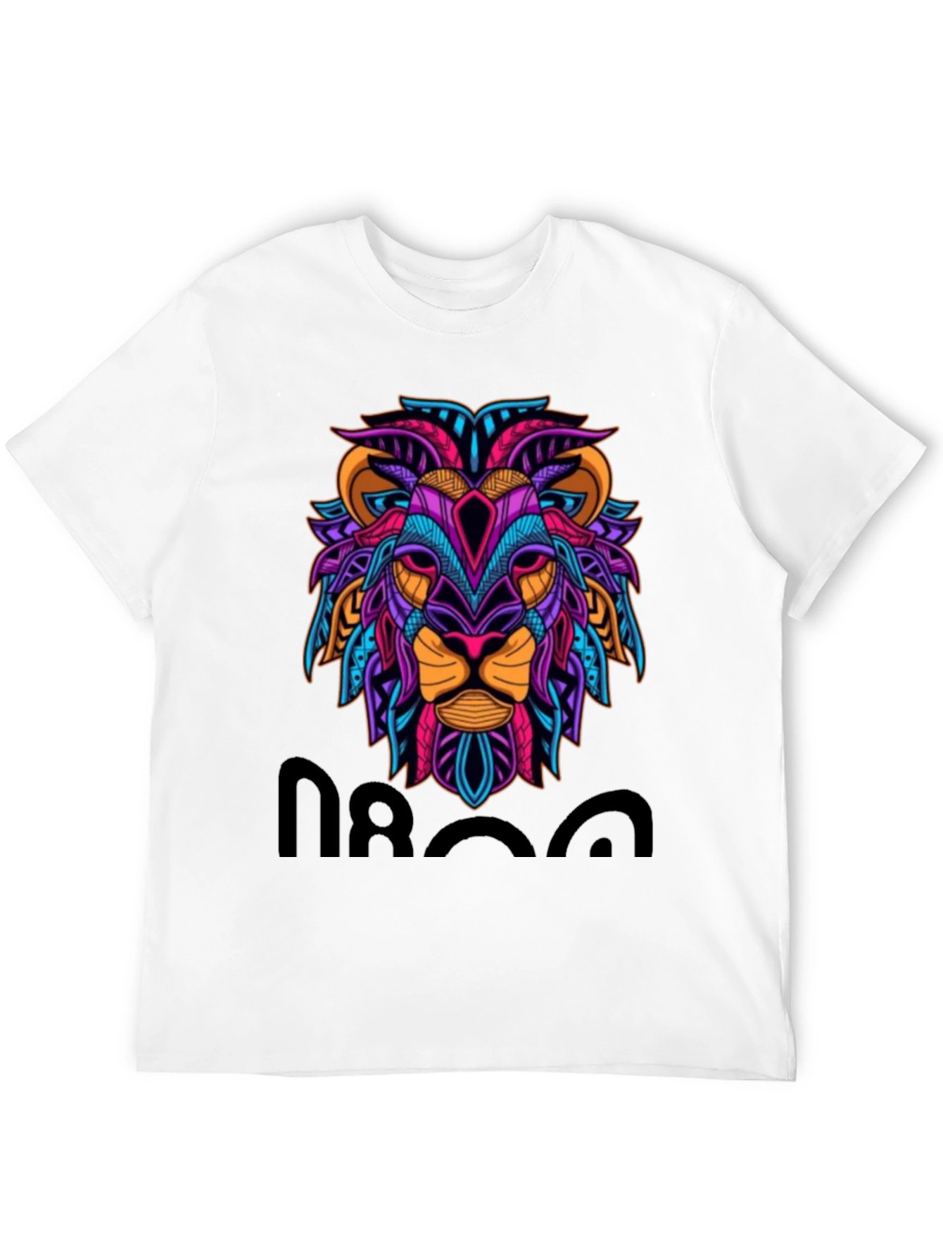 Black Lion Graphic Print Tee - Men's Black T-Shirt view 12