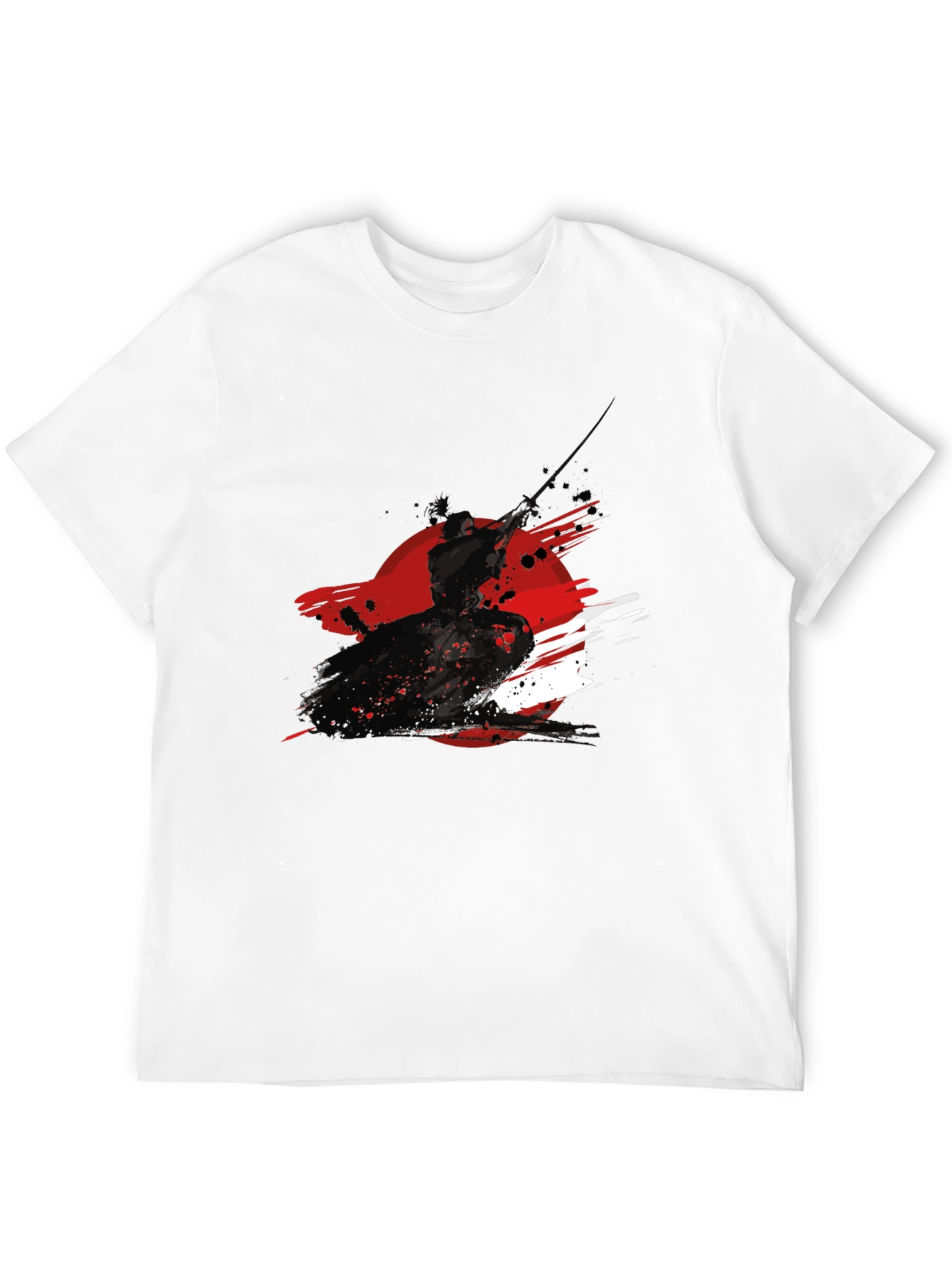 Black Samurai Ink Graphic Black T-Shirt view 12