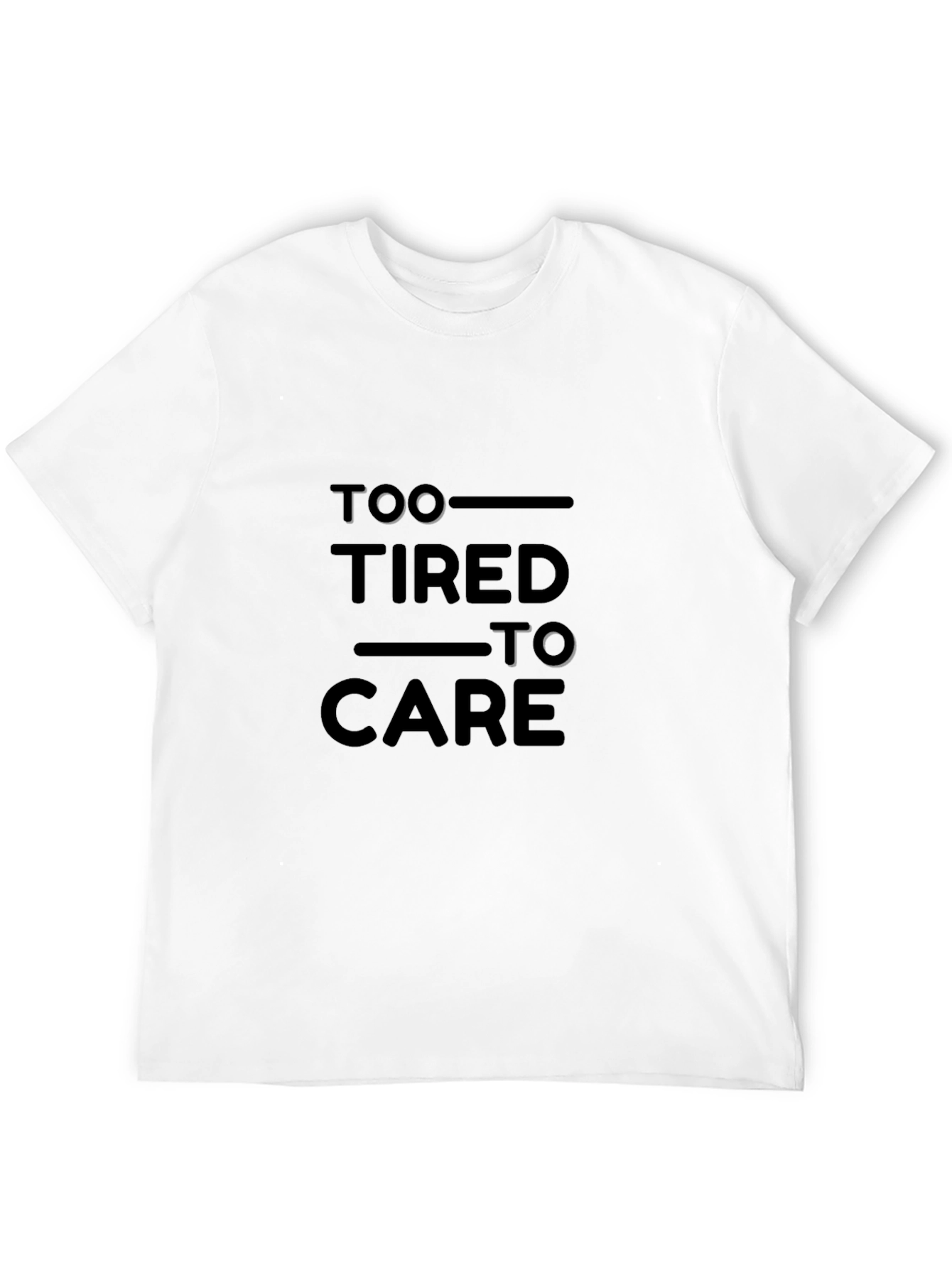 Black Too Tired to Care Black Graphic Tee view 12