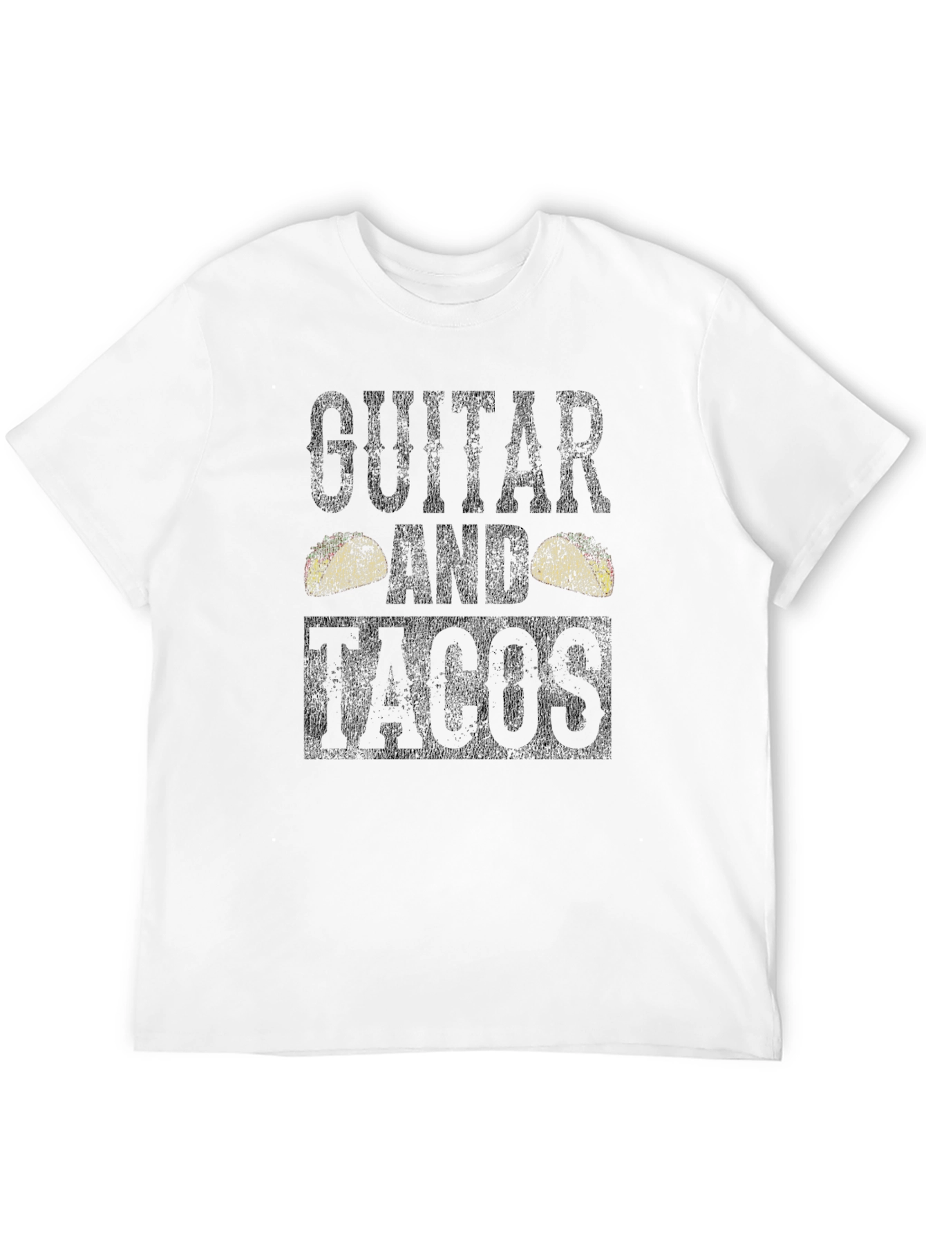 Black Guitar and Tacos Black Graphic T-Shirt view 12