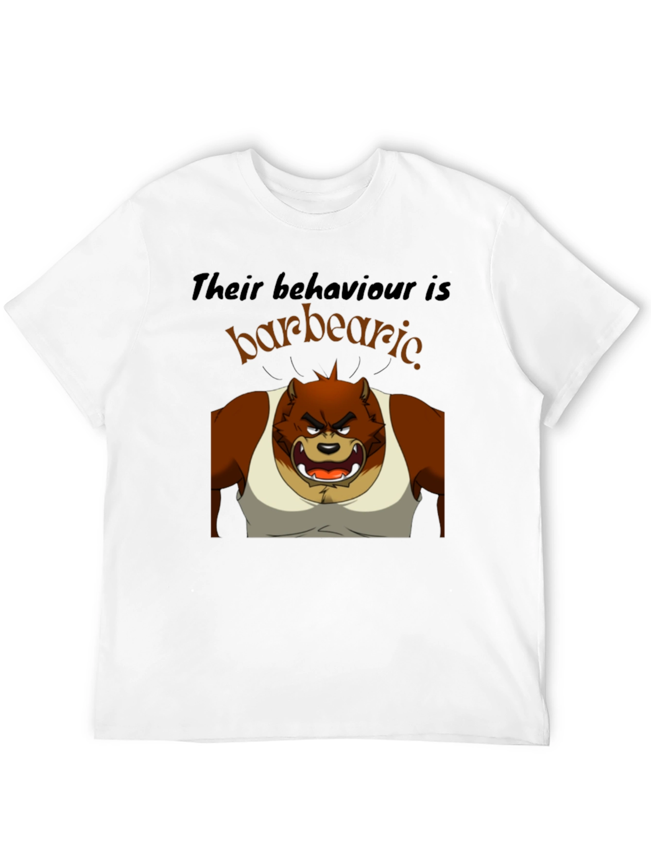Black Barbearic Cartoon Bear T-Shirt view 12