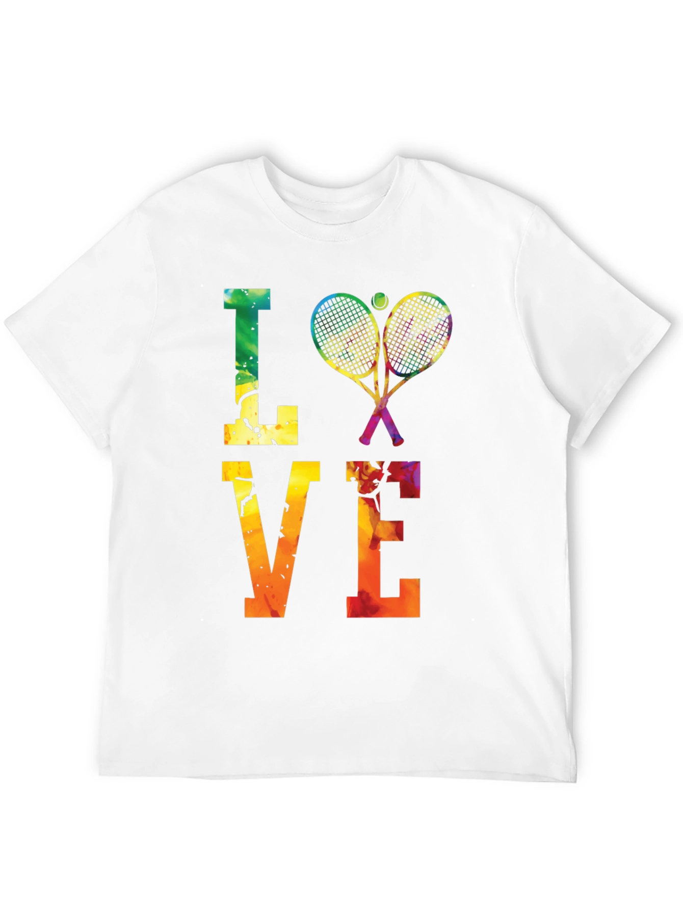 Black Tennis LOVE T-Shirt - Colorful Graphic Tee view 12