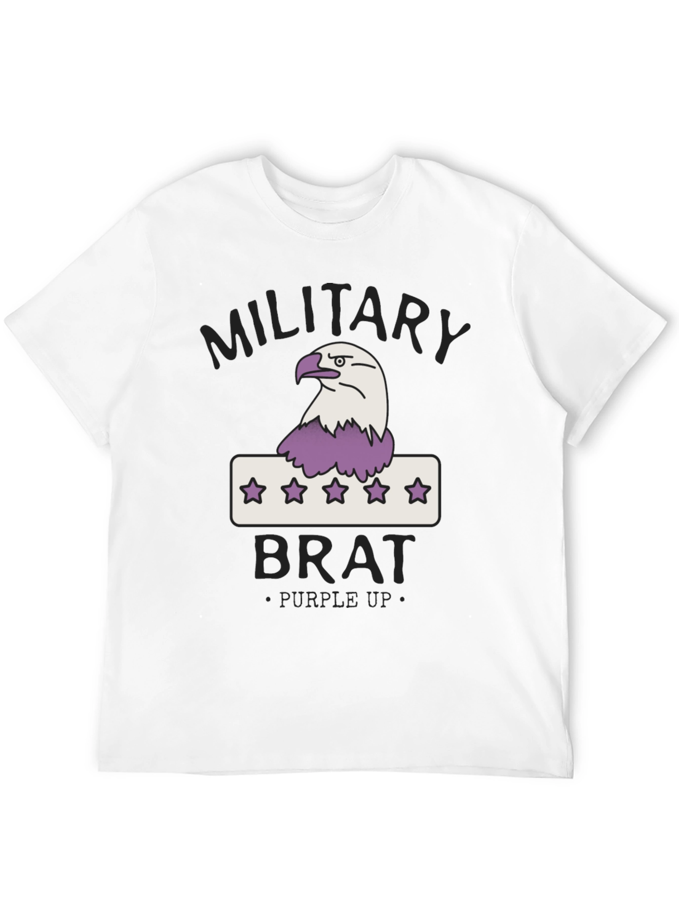 Black Military Brat T-Shirt - Purple Up view 12