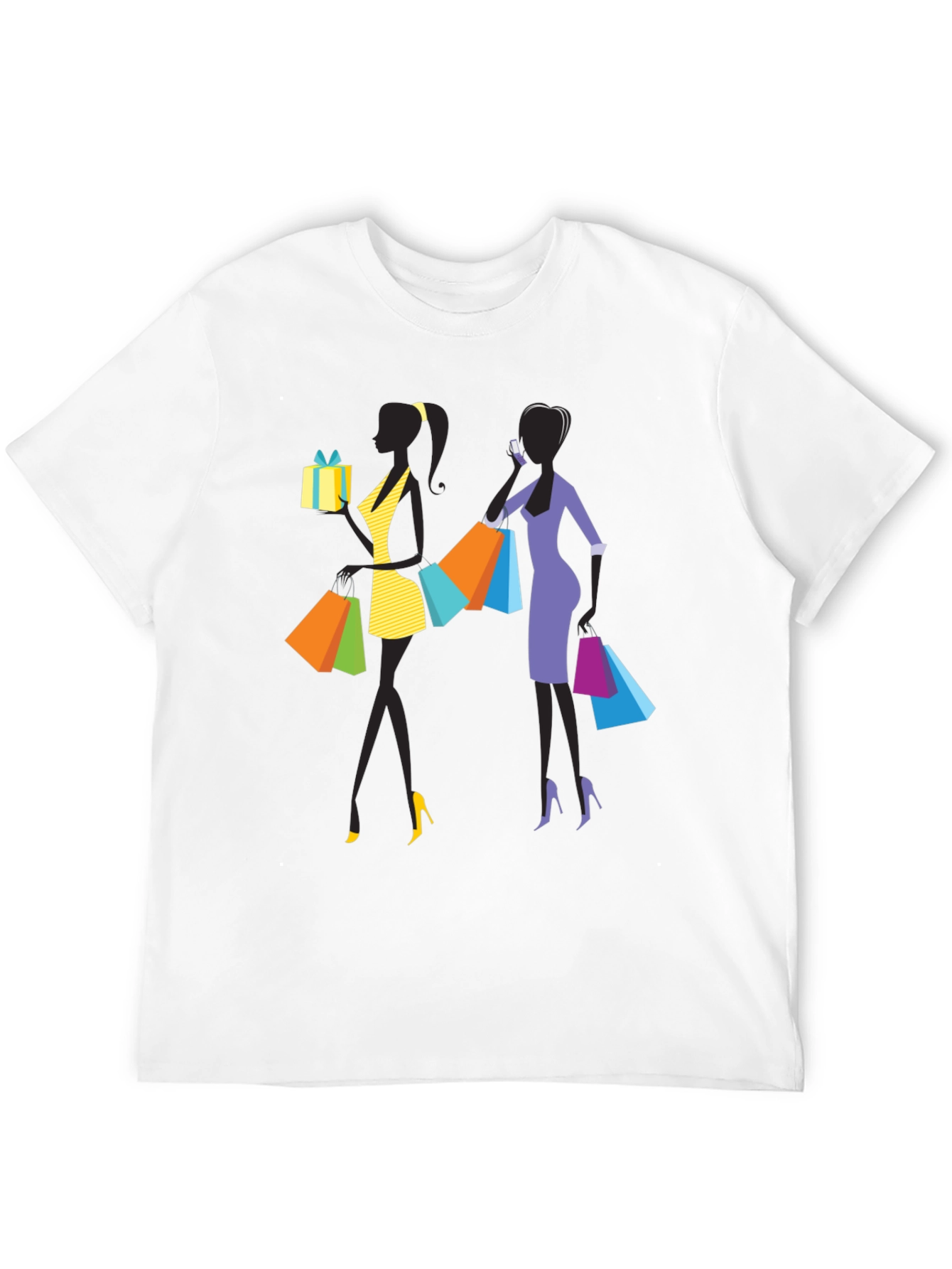 Black Stylish Shopping Women Graphic T-Shirt view 12