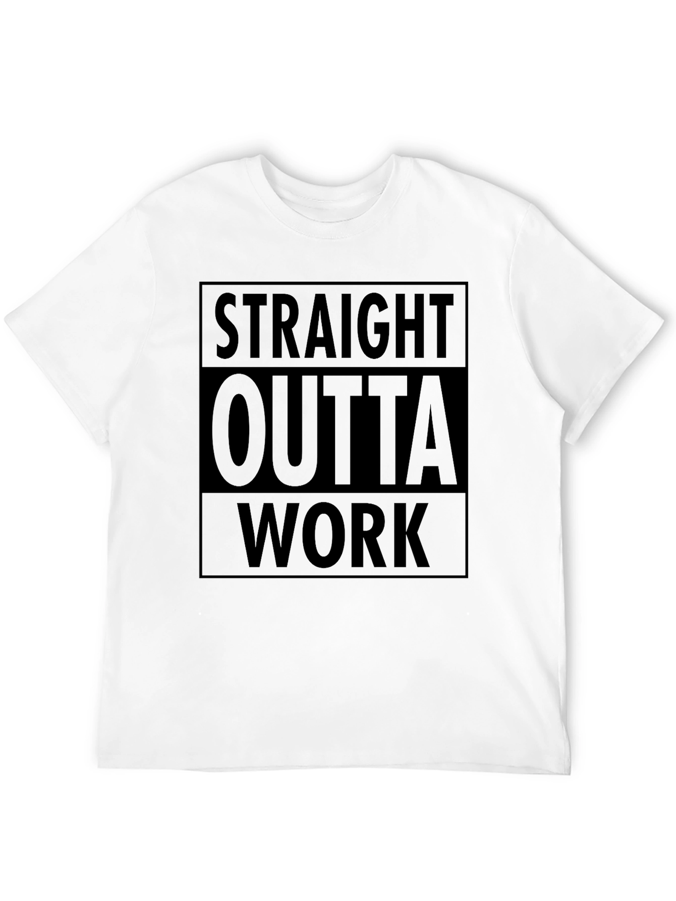 Black Straight Outta Work Graphic T-Shirt view 12