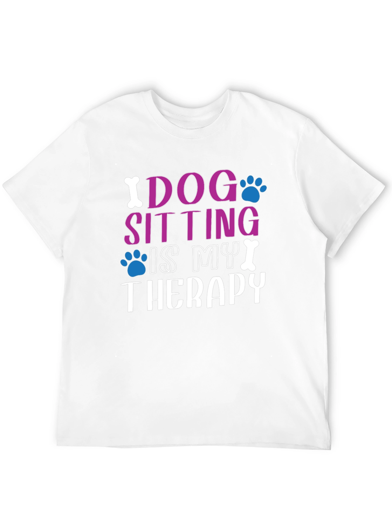 Black Dog Sitting Is My Therapy Black T-Shirt view 12