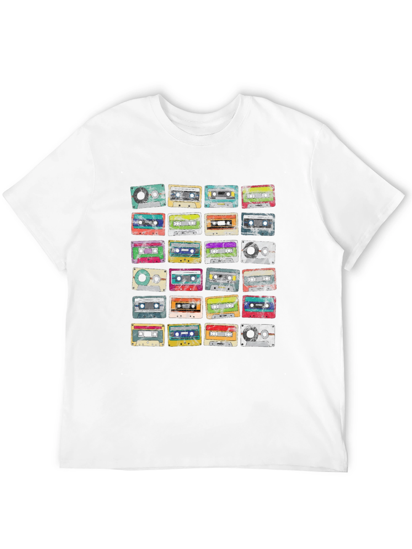 Black Retro Cassette Tapes Graphic Tee - Vintage Music Lover Shirt view 12