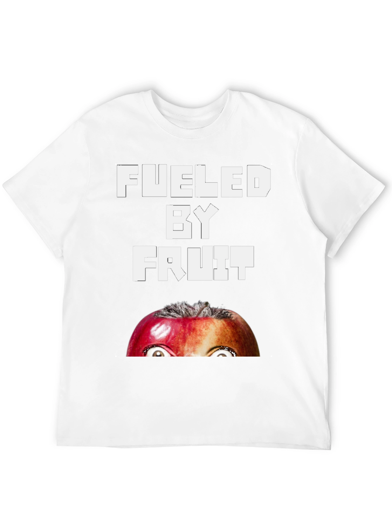 Black Fueled By Fruit T-Shirt - Funny Apple Face Tee view 12