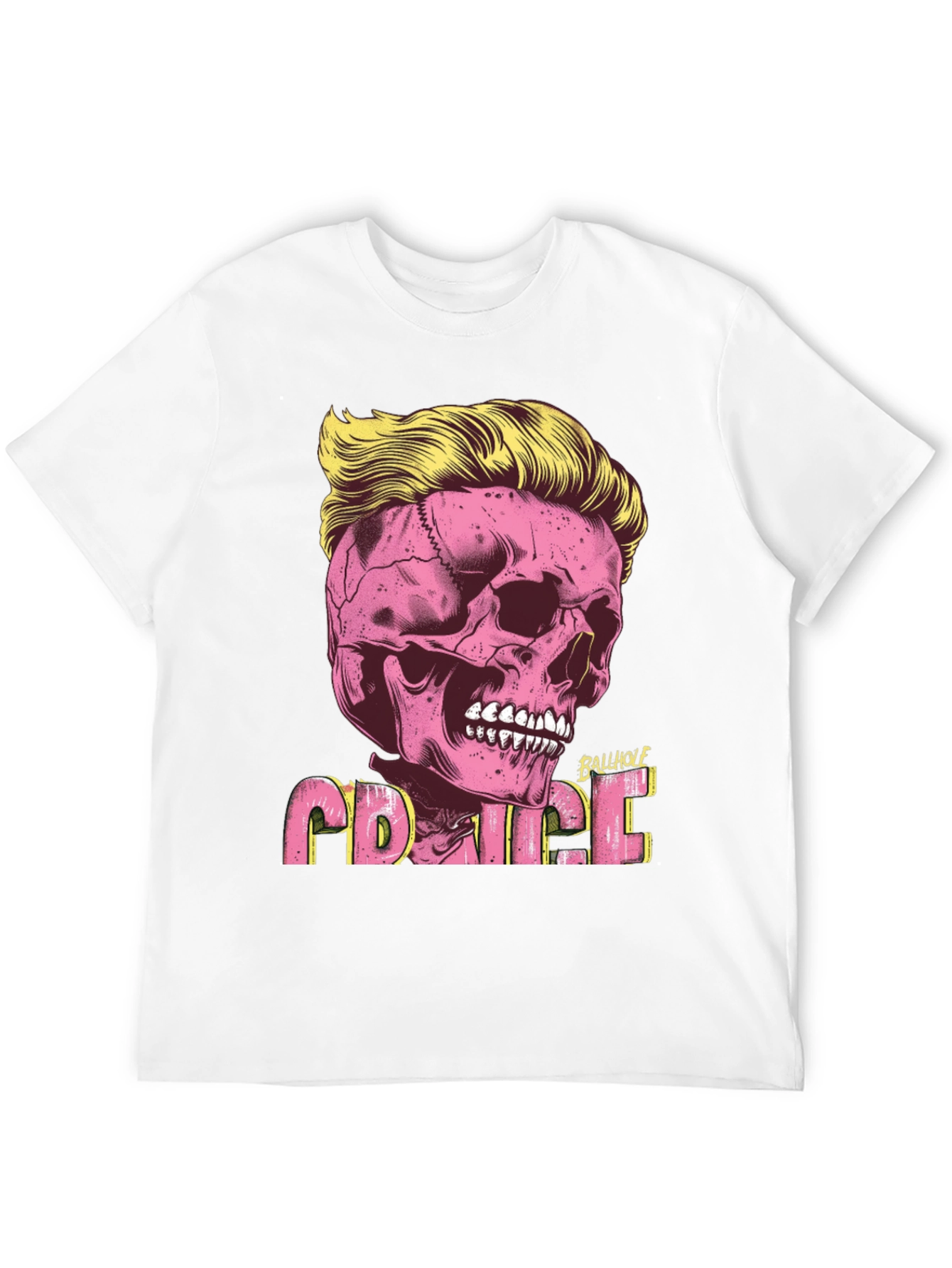 Black Skull with Hair T-shirt view 12