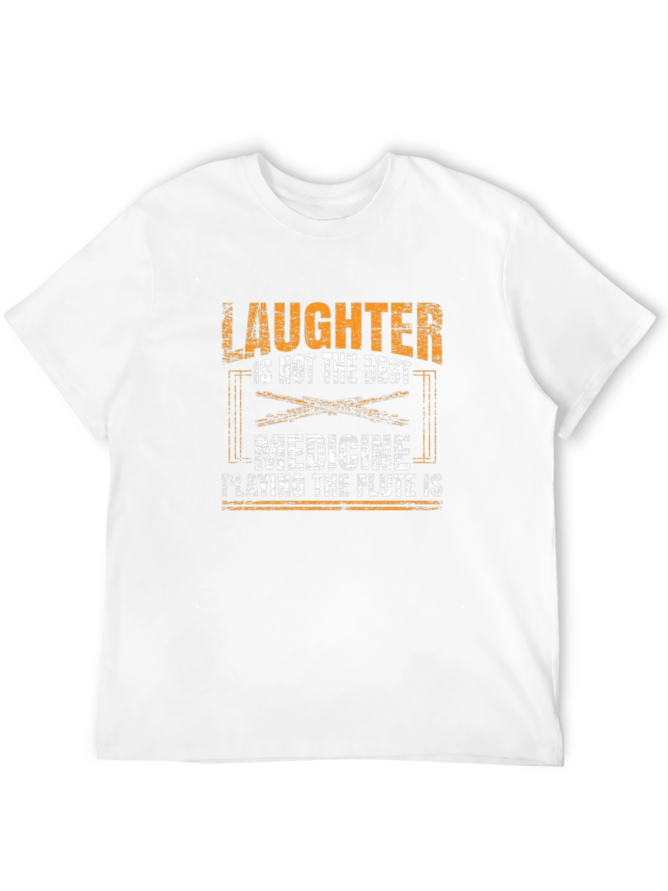 Black Funny Flute Player T-Shirt - Music is the Best Medicine view 12