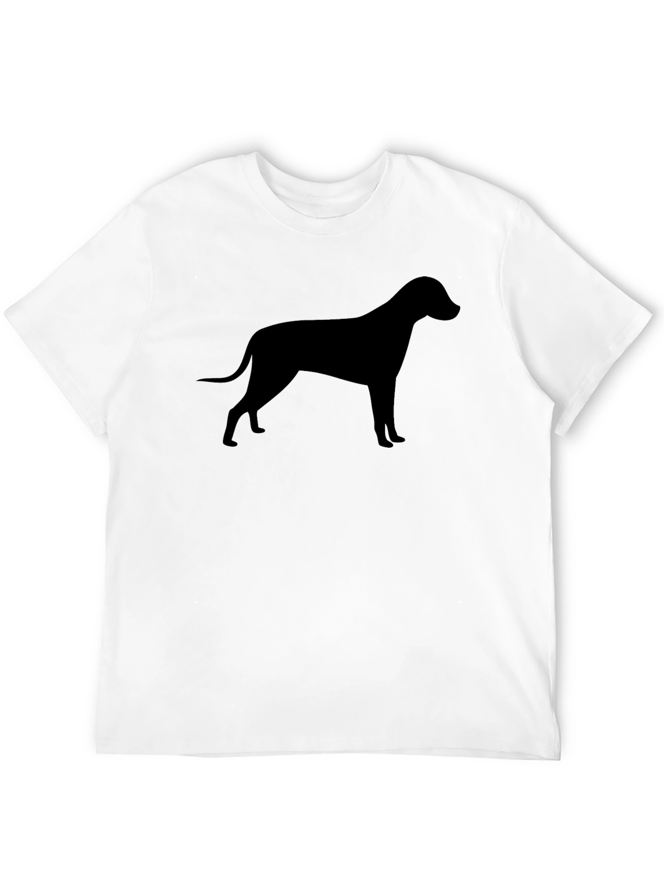 Black Dog Silhouette Black T-Shirt, Unisex Casual Tee view 12
