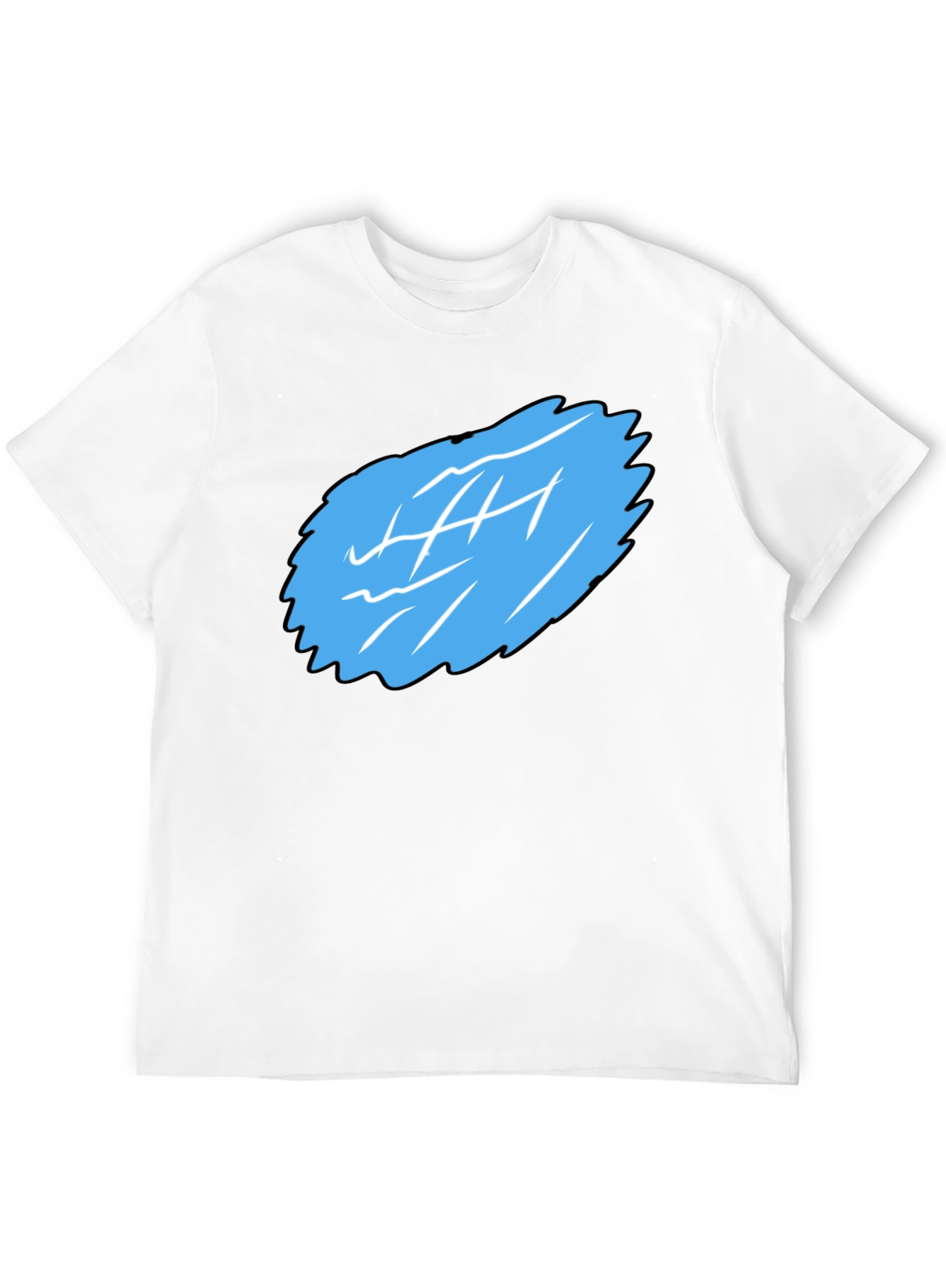 Black Men's Black Graphic Tee - Abstract Blue Design view 12