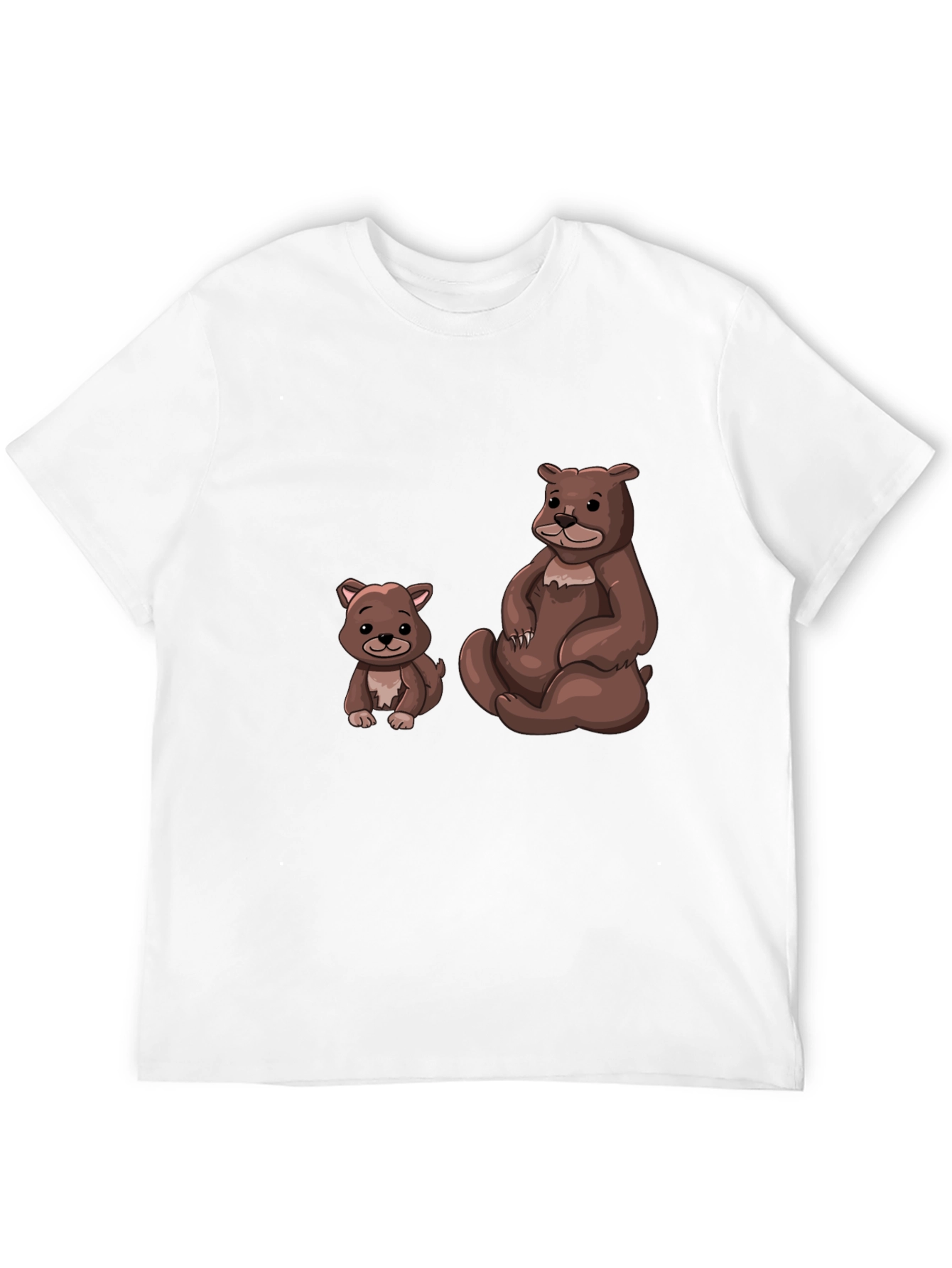 Black Cute Bears Graphic Black T-Shirt - Casual Wear view 12