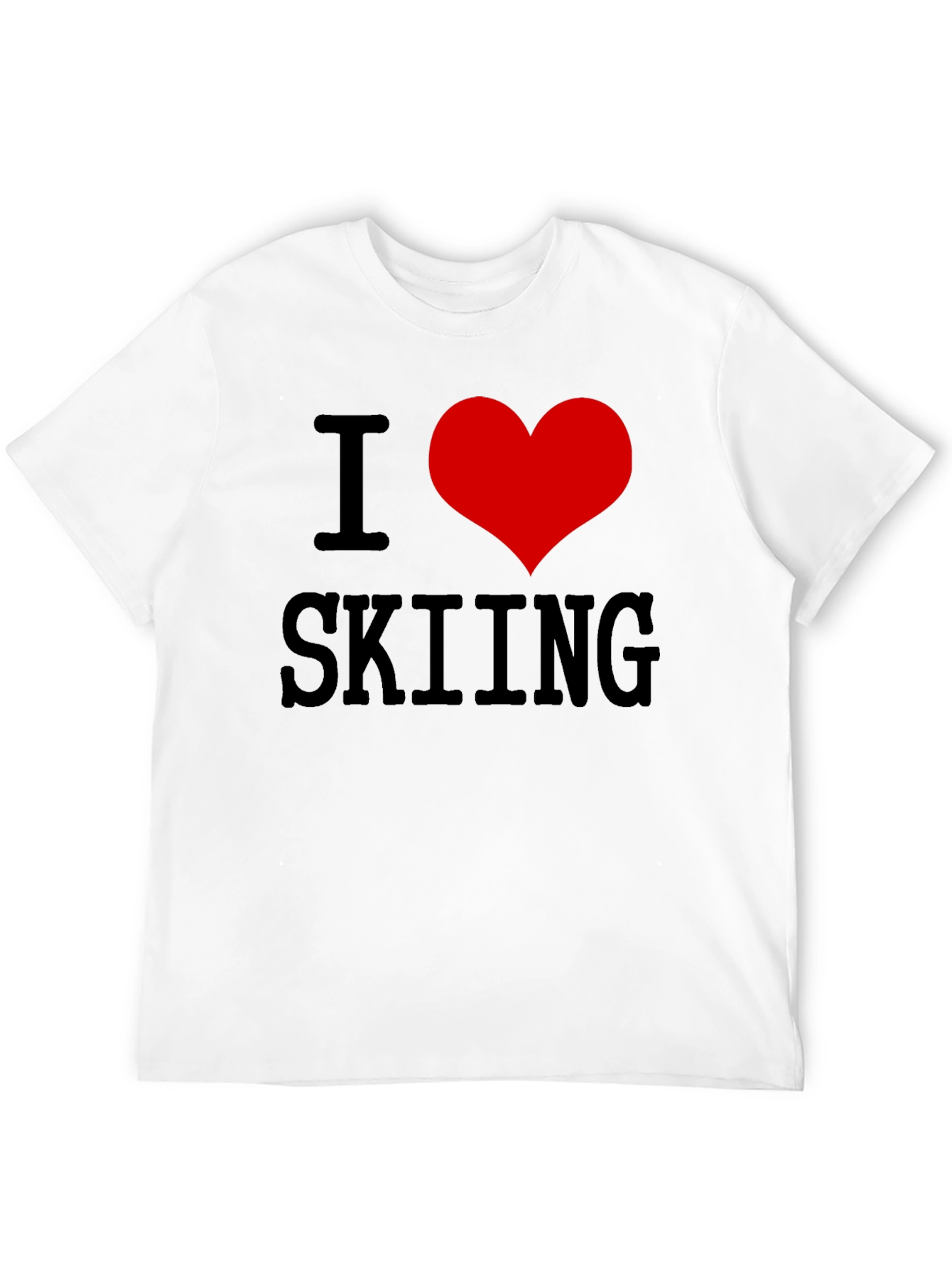 Black I Heart Skiing T-Shirt - Black Cotton Tee view 12