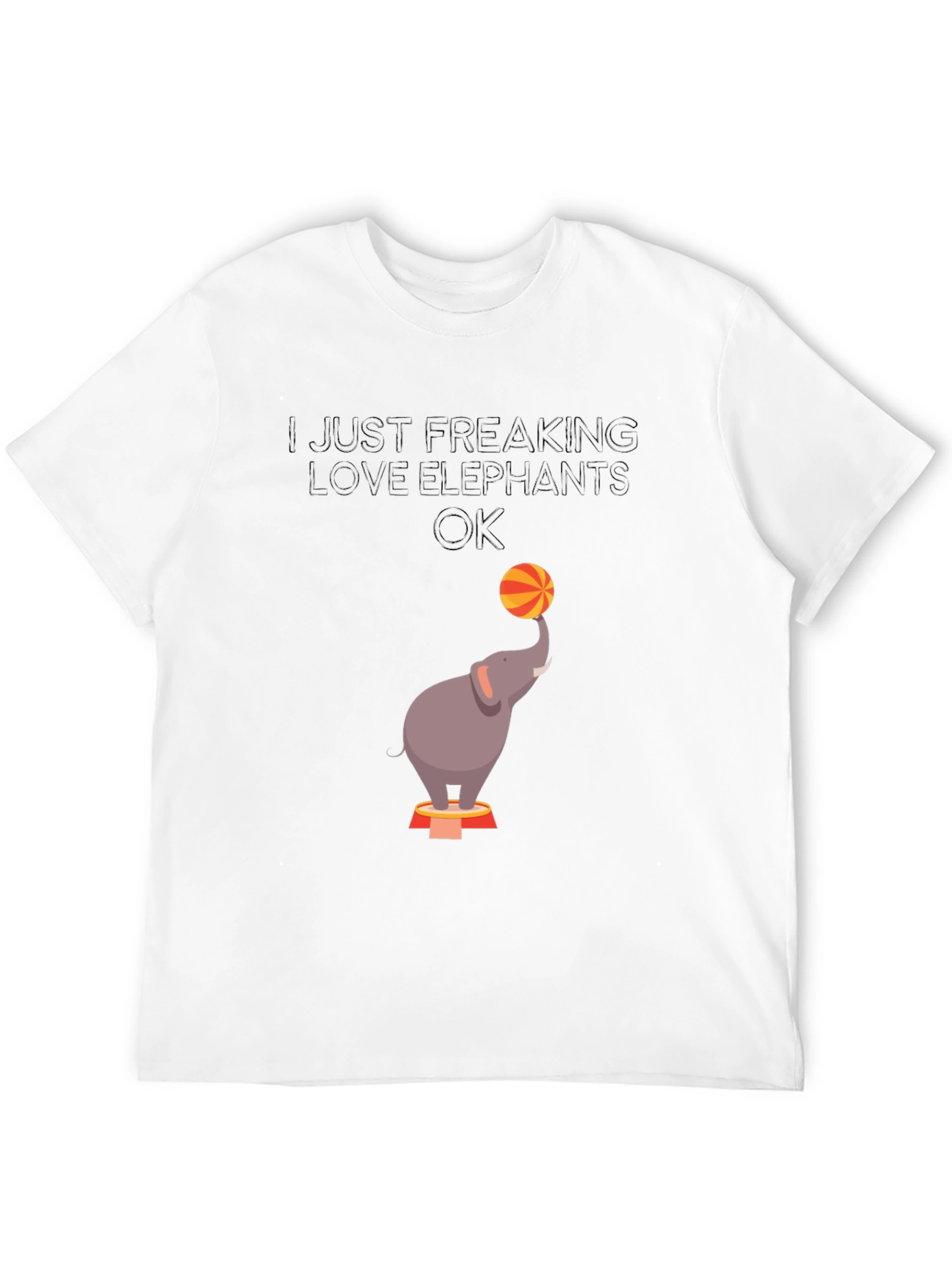 Black Elephant Lover Graphic Tee - Circus Elephant Ball Design view 12