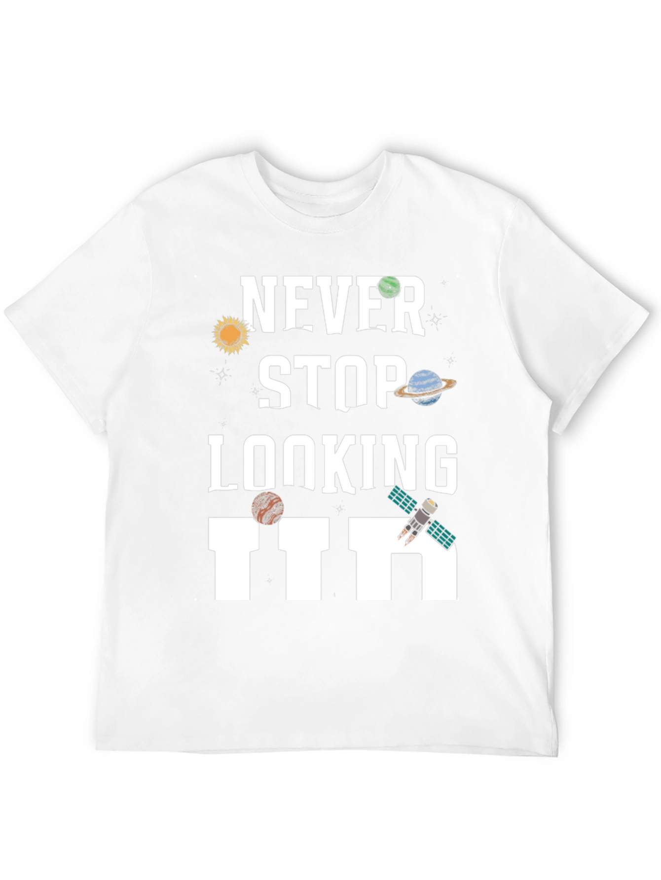 Black Never Stop Looking Up Graphic T-Shirt view 12