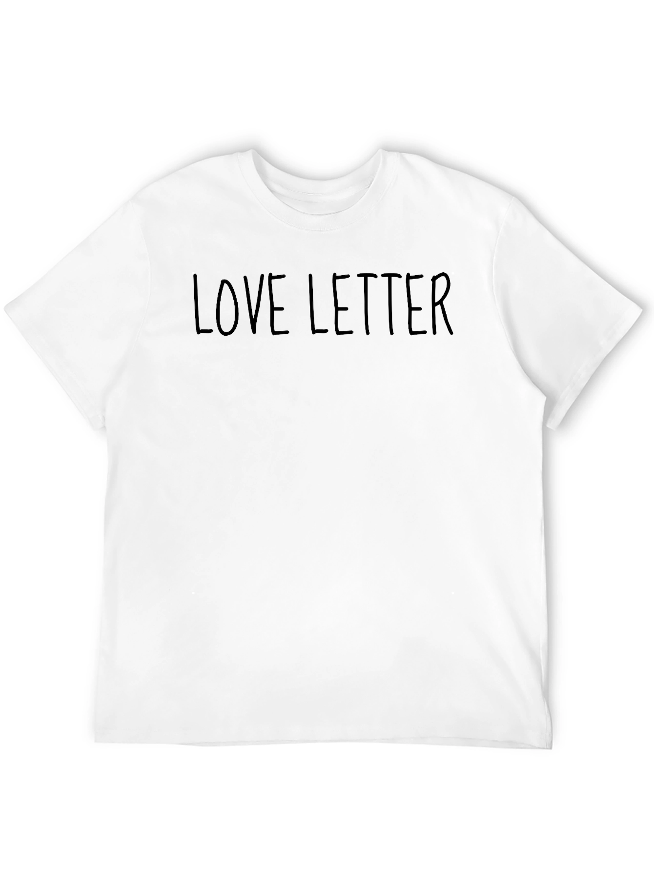 Black Love Letter Graphic Print Men's Black T-Shirt view 12