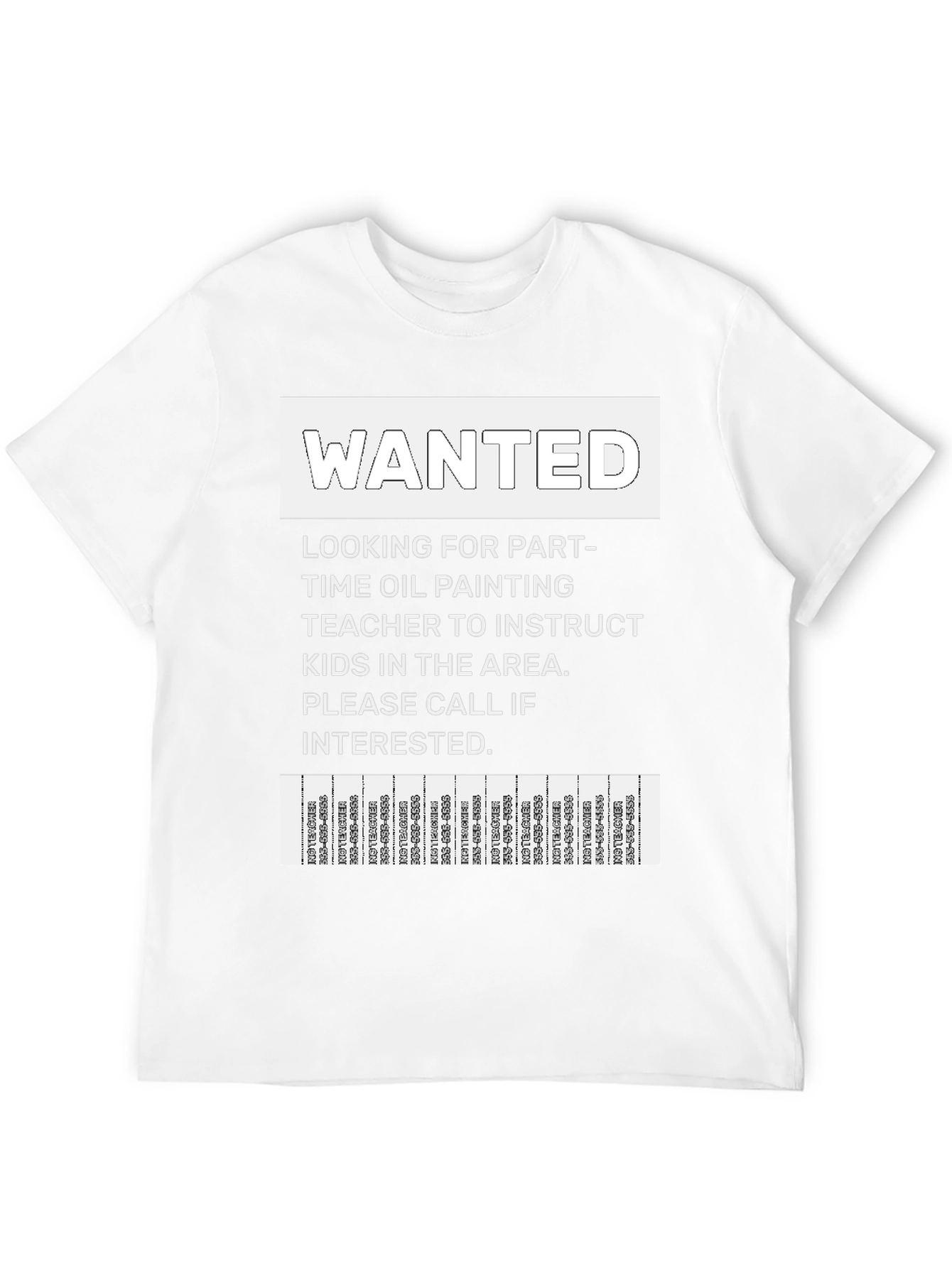 Black Wanted: Oil Painting Teacher T-Shirt view 12
