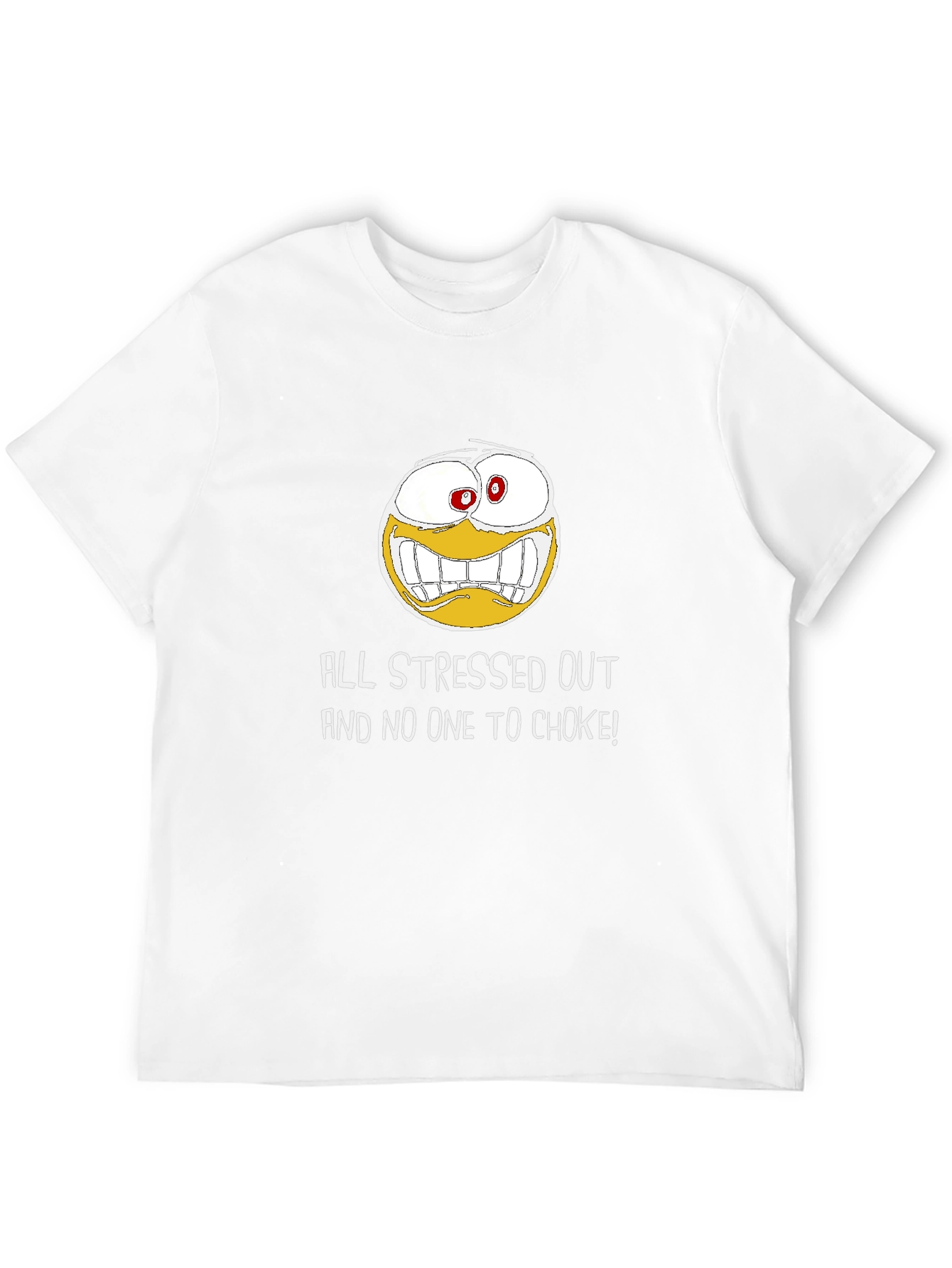 Black Stressed Out Graphic T-Shirt - Funny Emoji Design view 12