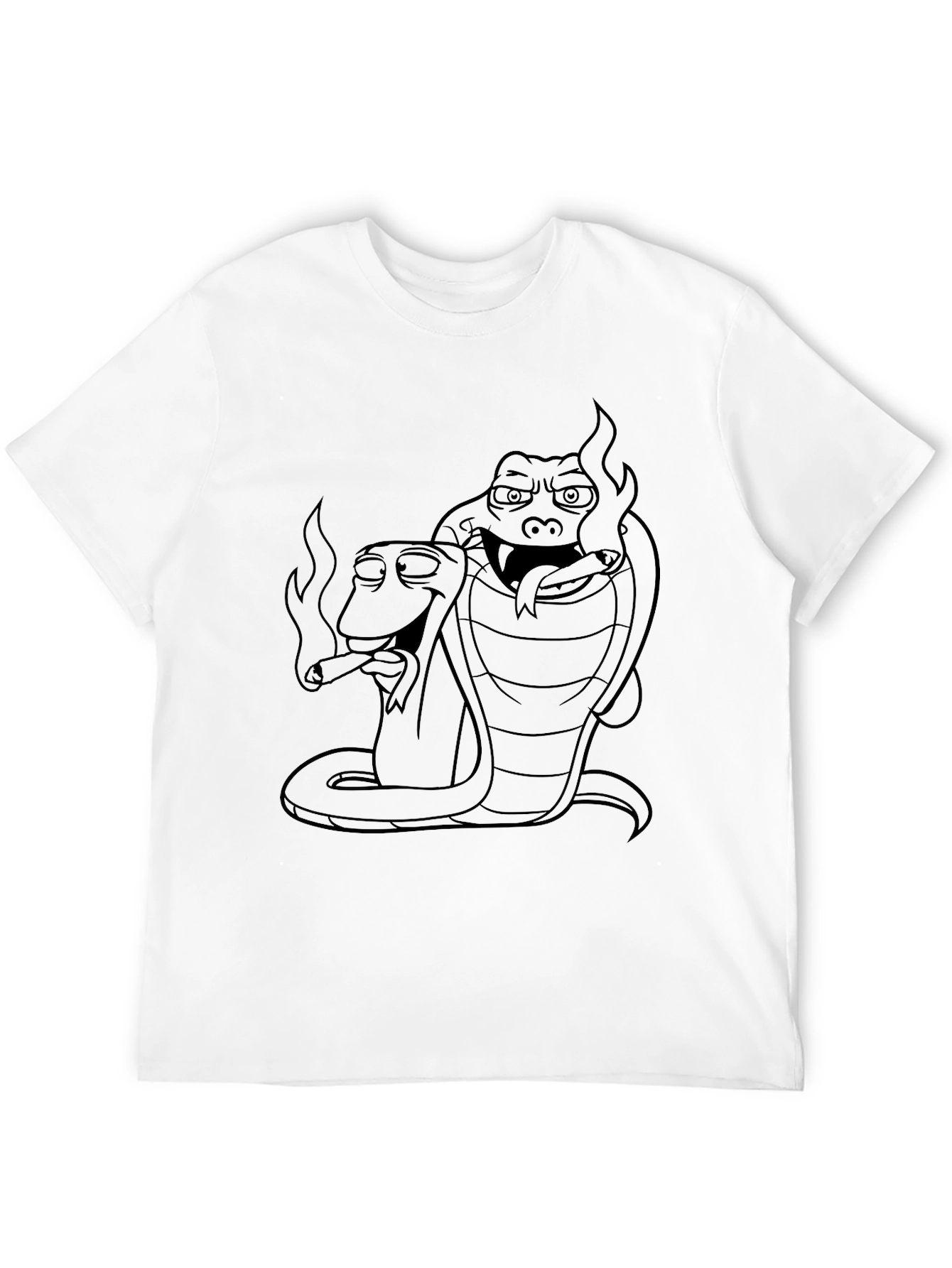 Black Smoking Snakes Graphic Tee - Cool Design view 12