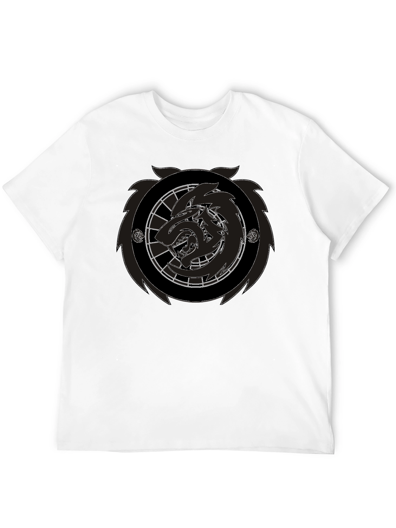 Black Black Wolf Emblem Graphic Tee - Men's Fashion view 12