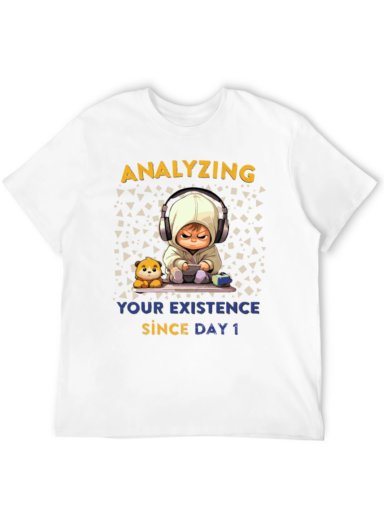 Black Analyzing Existence T-Shirt - Funny Gamer Baby Tee view 12