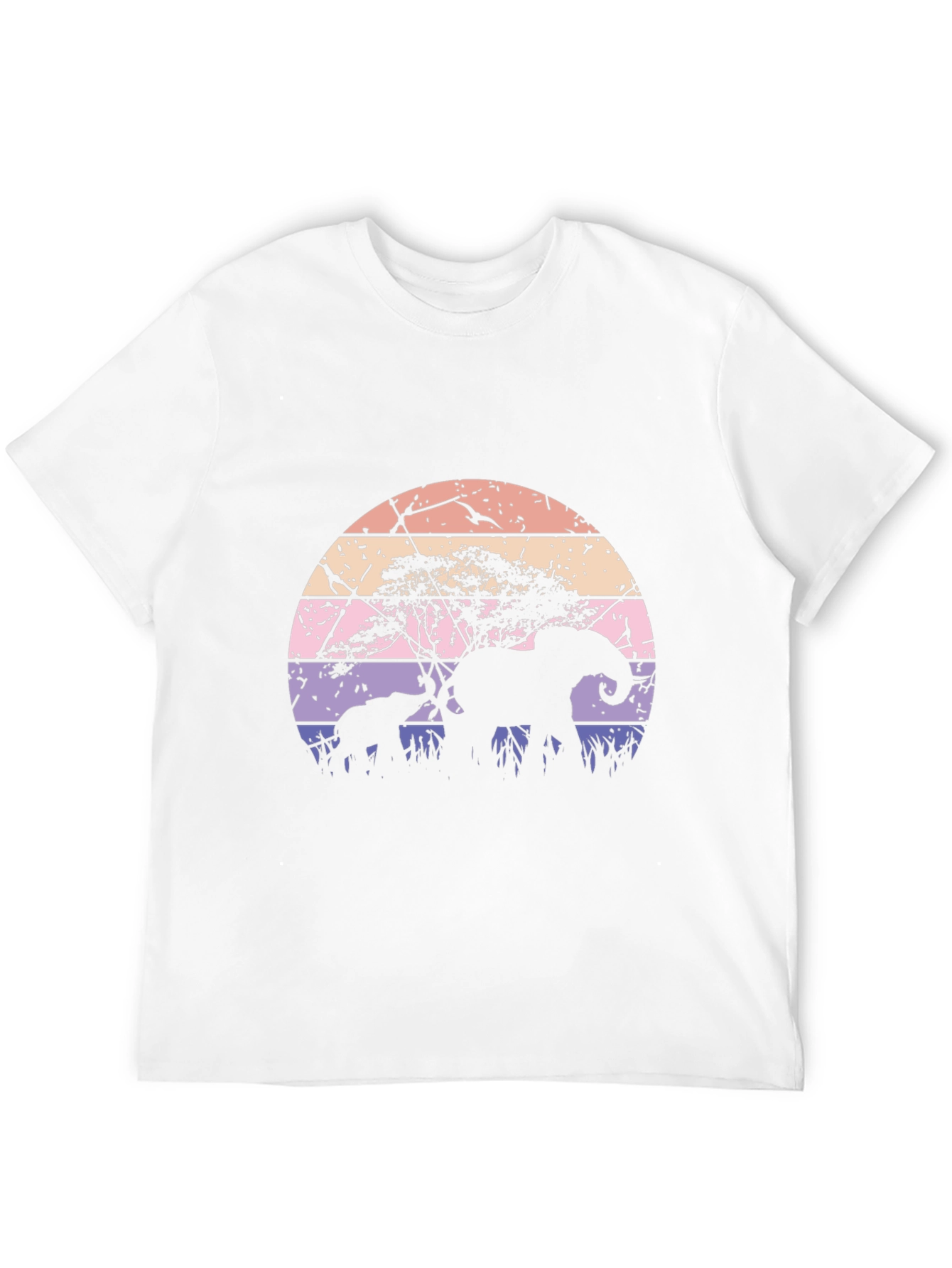 Black Elephant Sunset Graphic Tee - Black Cotton Blend view 12