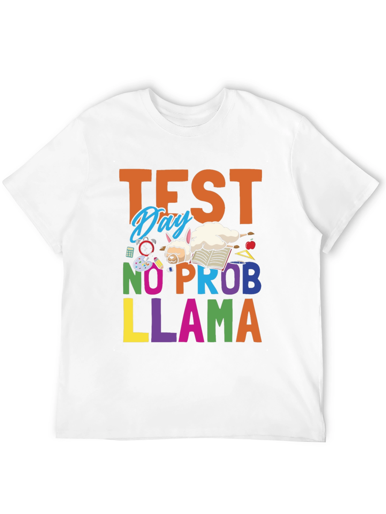 Black Test Day No Prob Llama T-Shirt - School & Study Fun view 12