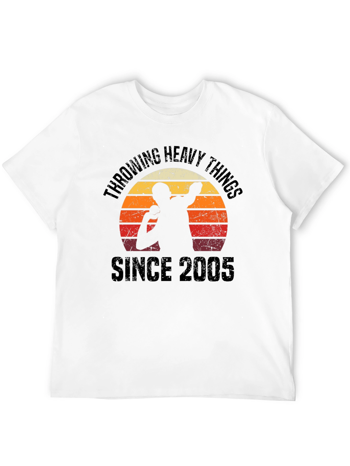 Black Throwing Heavy Things Since 2005 T-Shirt view 12