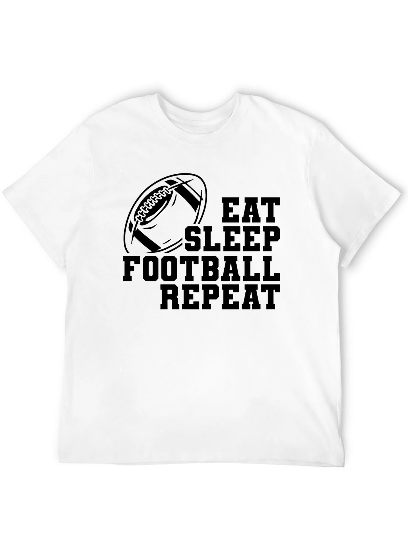 Black Eat Sleep Football Repeat T-Shirt view 12