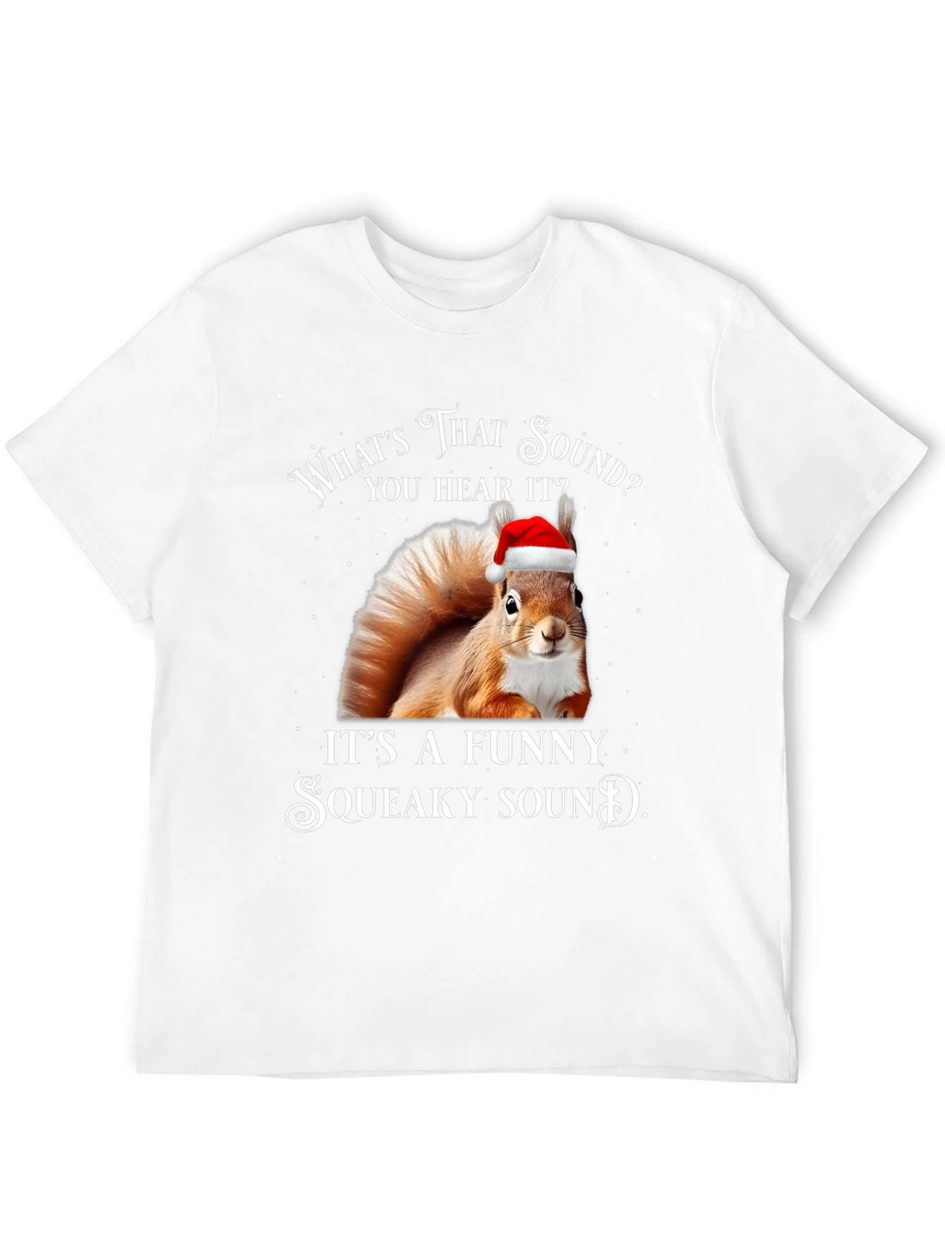 Black Funny Squeaky Sound Squirrel Christmas T-Shirt view 12