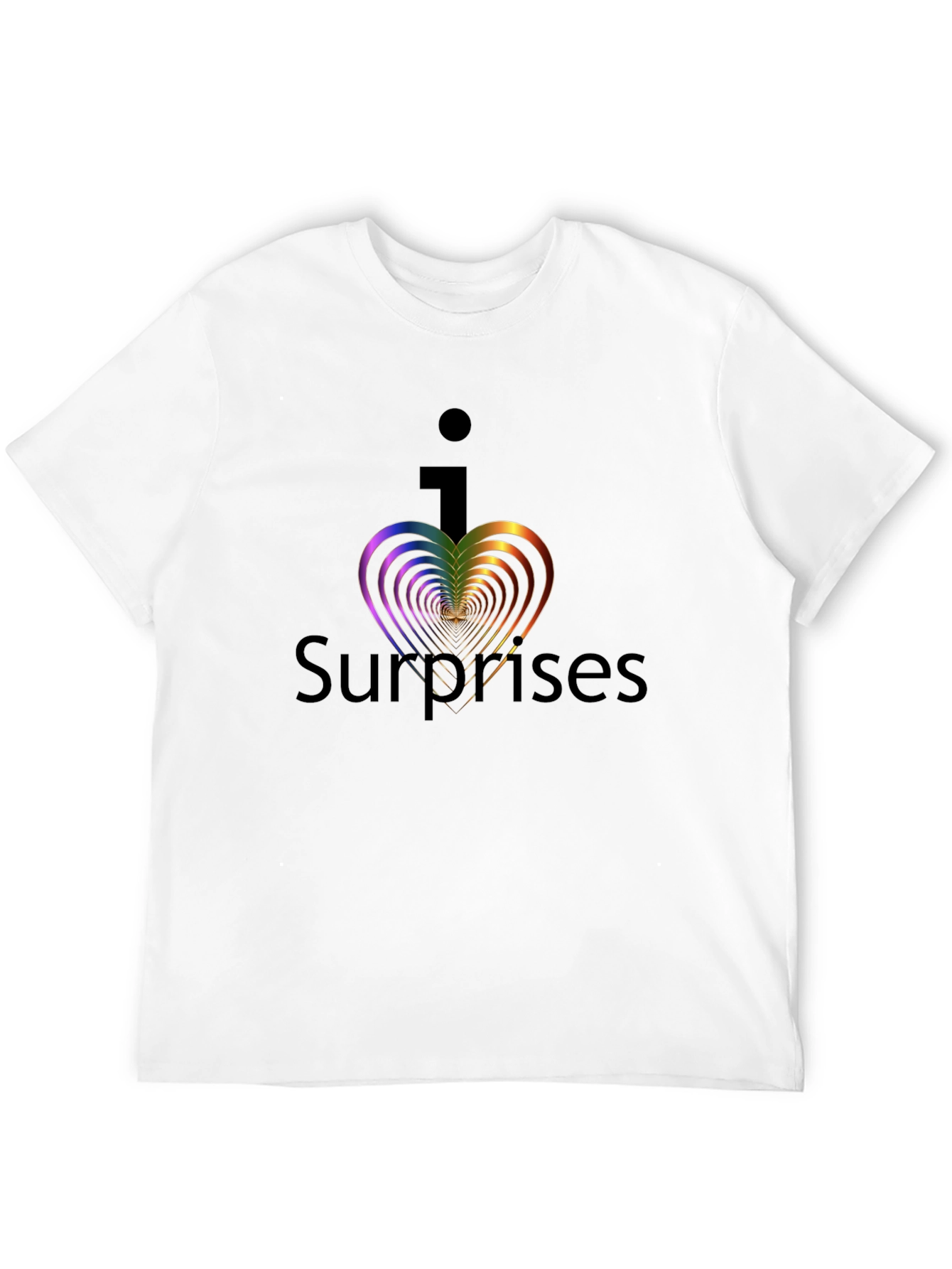 Black I Heart Surprises Graphic Tee - Black Unisex T-Shirt view 12