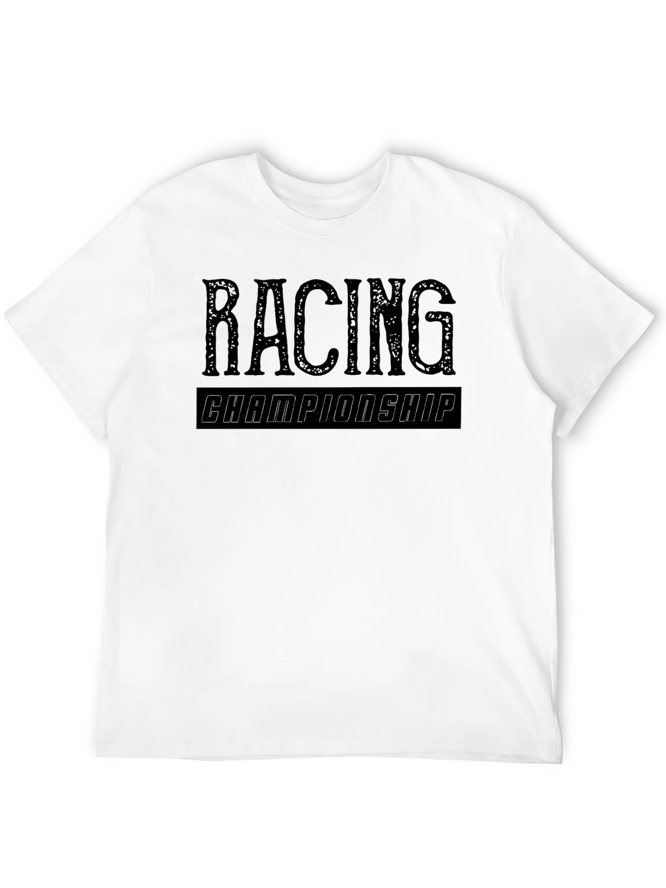 Black Racing Championship Graphic T-Shirt - Classic Design view 12