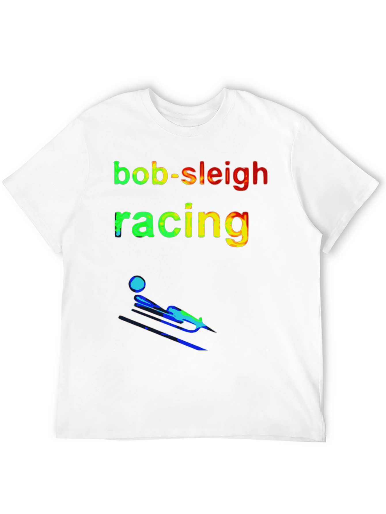 Black Bob-Sleigh Racing T-Shirt - Sporty Design view 12