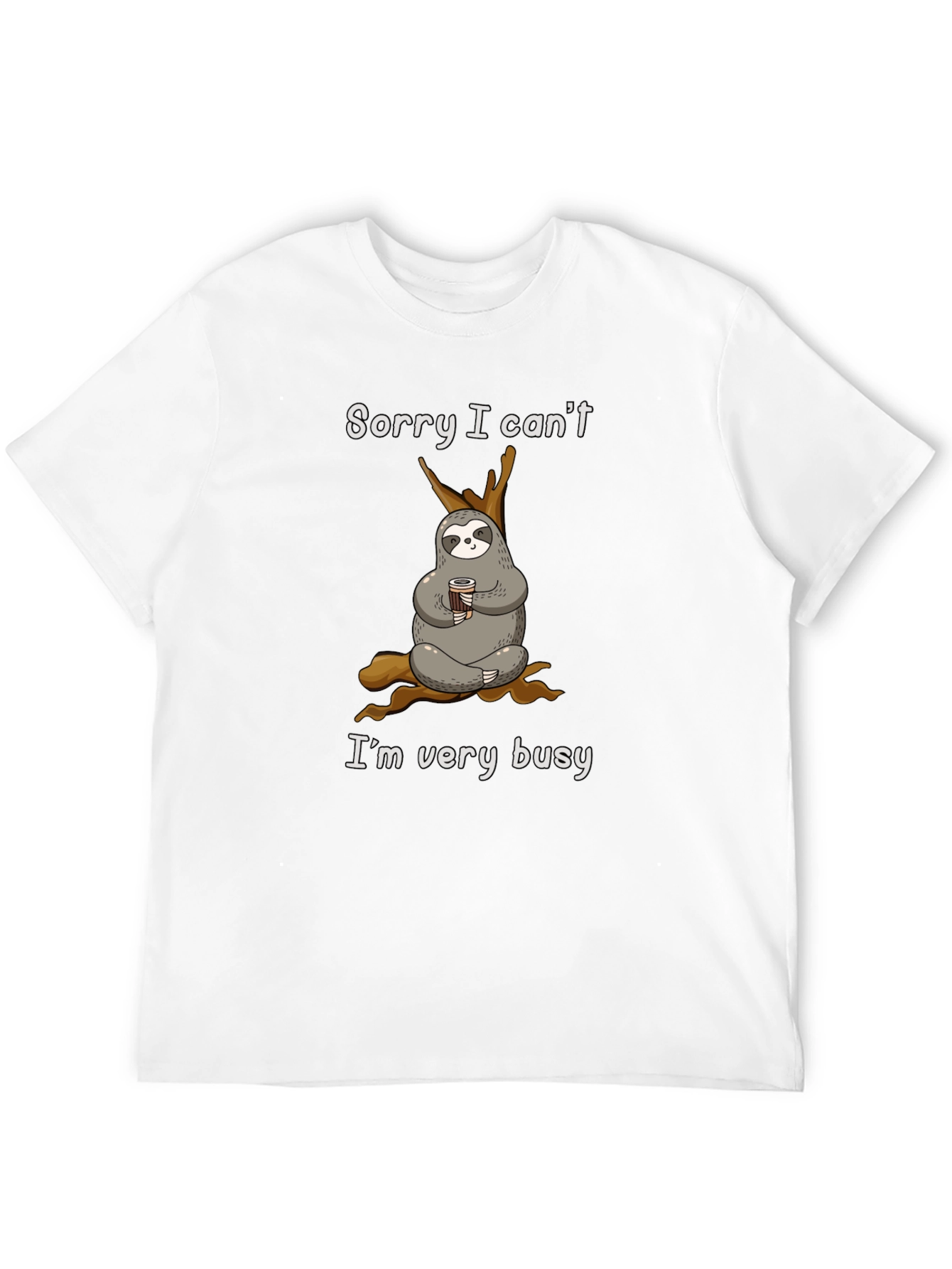 Black Busy Sloth Graphic T-Shirt - Soft Cotton Tee view 12