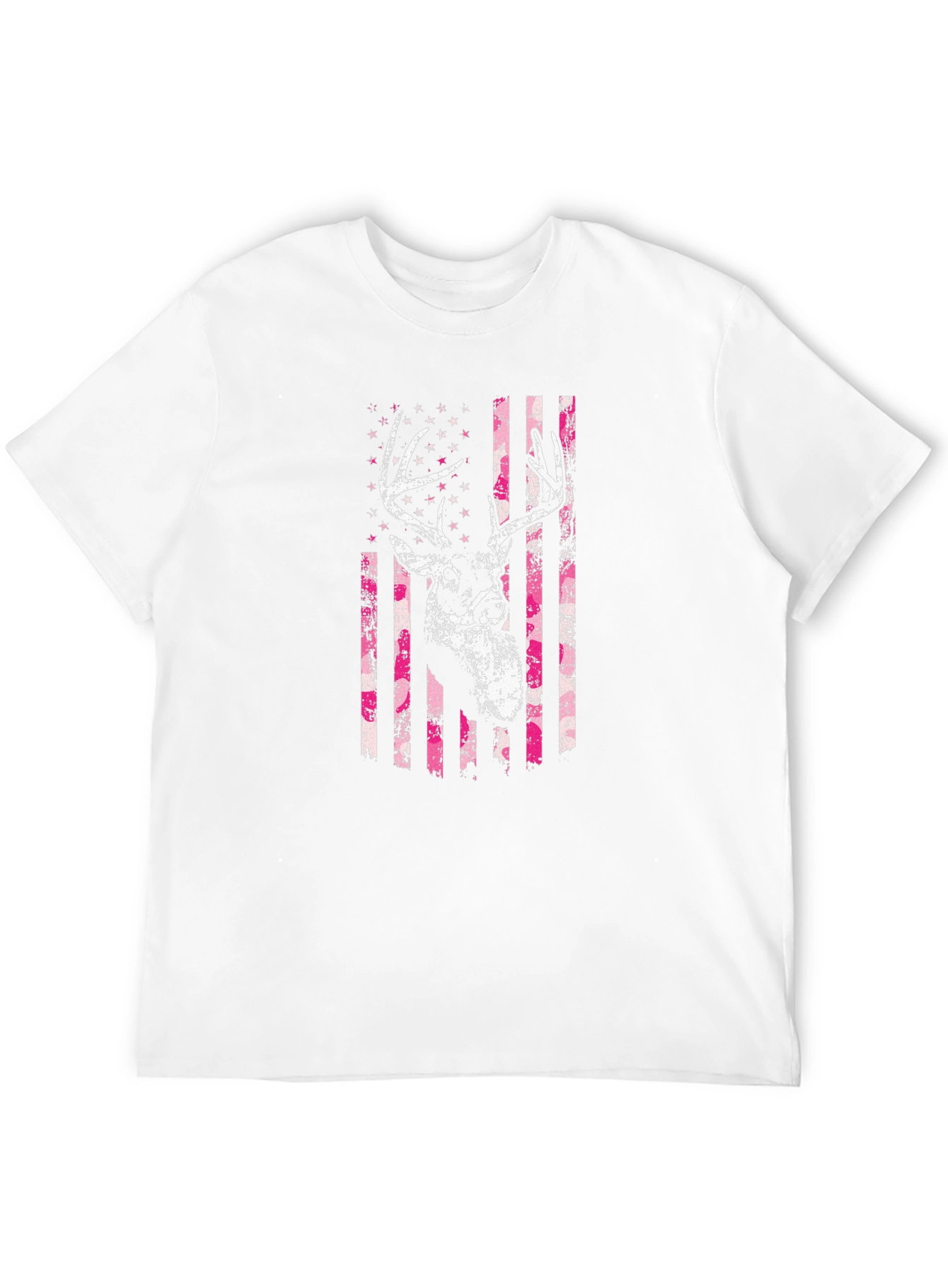 Black Deer American Flag Graphic T-Shirt view 12