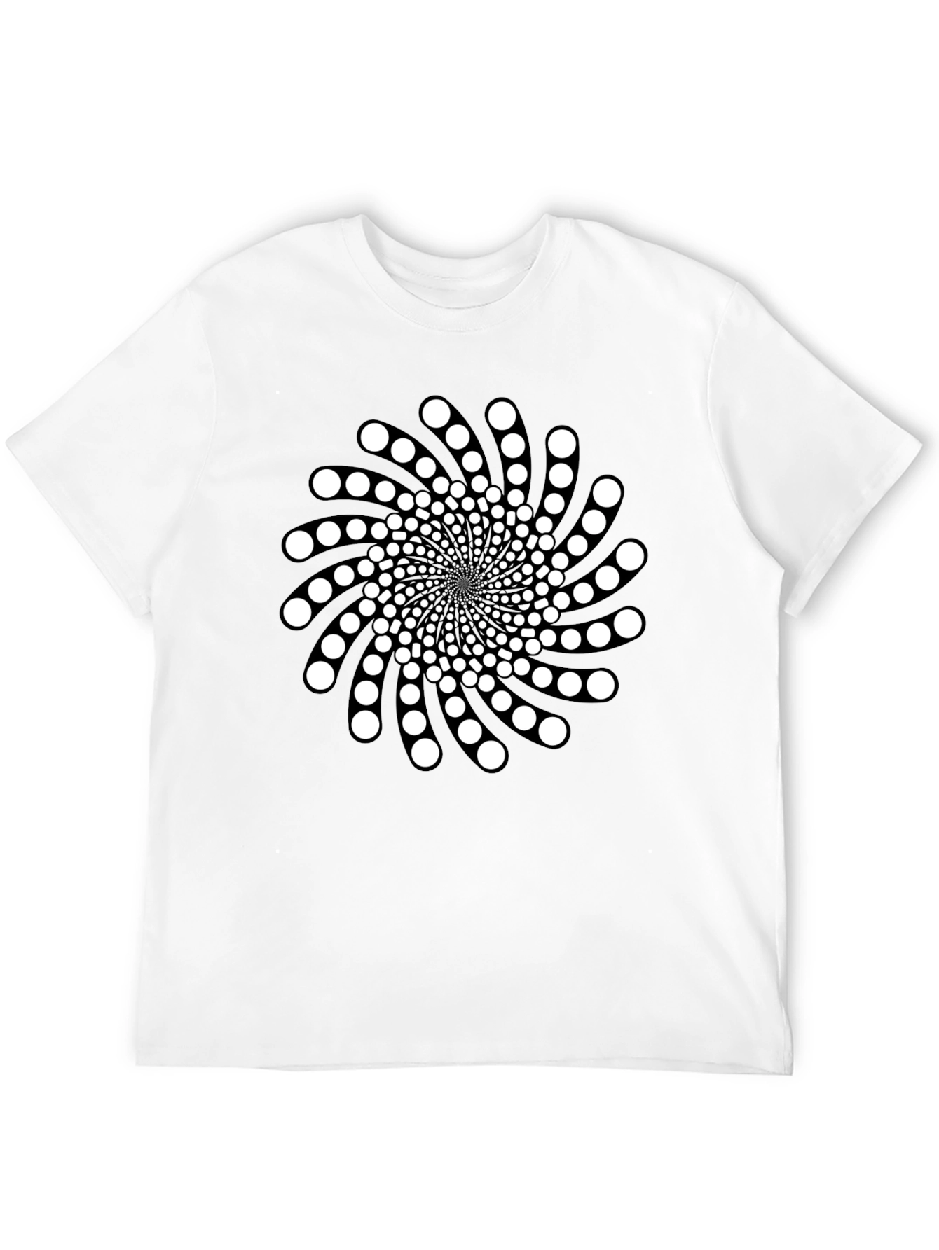 Black Optical Illusion Swirl Graphic T-Shirt view 12