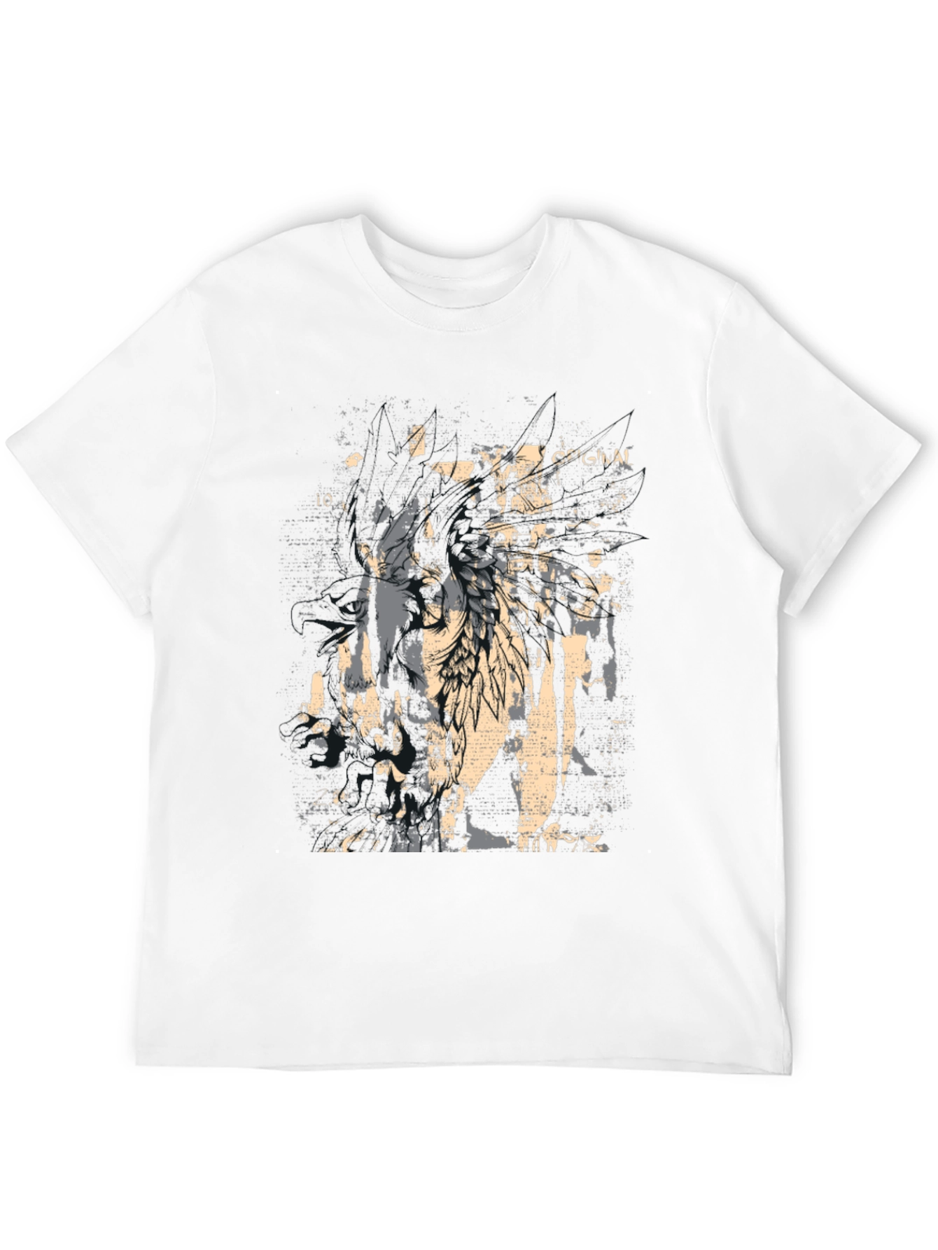 Black Grunge Graphic Print Black T-Shirt view 12