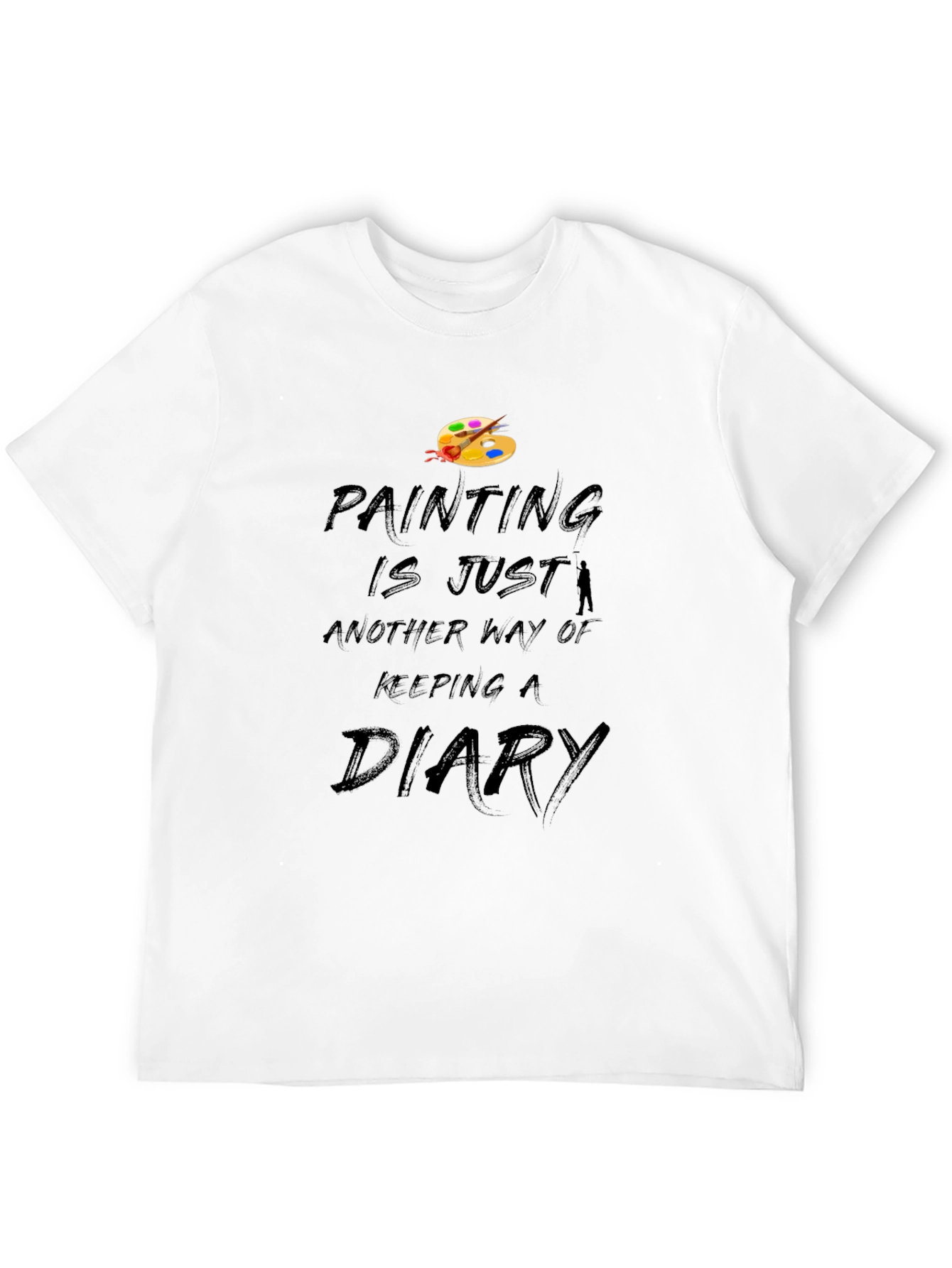 Black Painter's Diary Black T-Shirt view 12