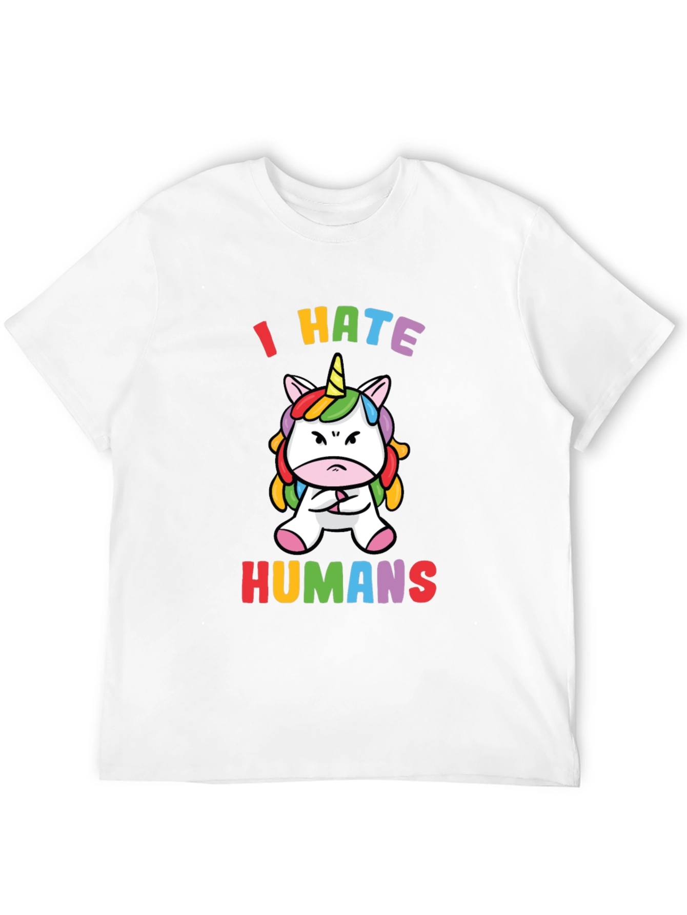 Black I Hate Humans T-Shirt - Grumpy Unicorn Tee view 12
