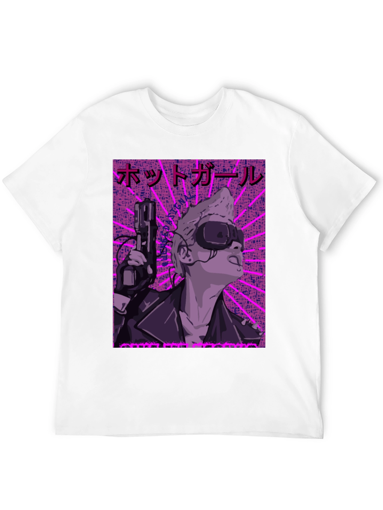 Black Cyberpunk Girl Graphic Print Tee view 12